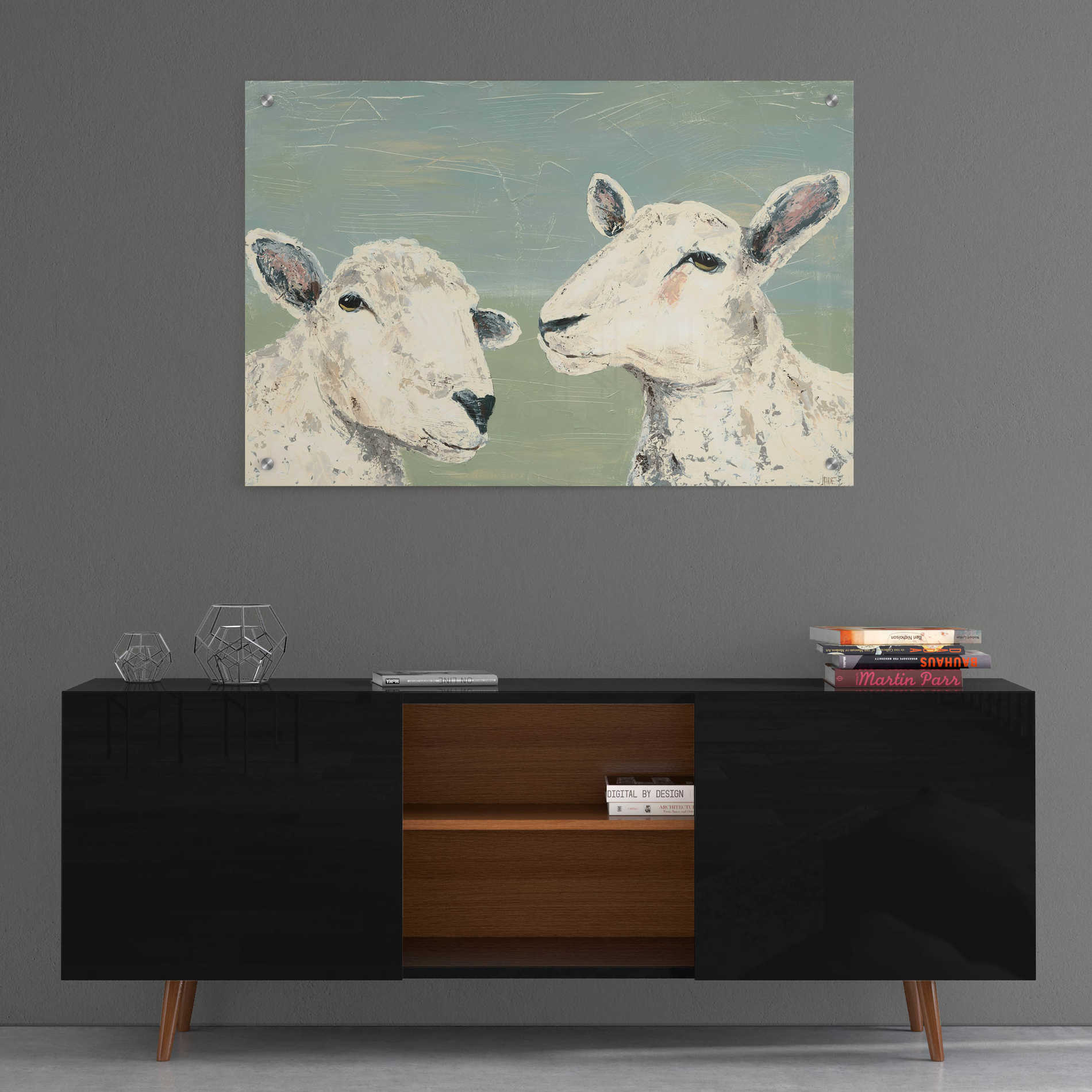 Epic Art 'Bashful Sheep I' by Jade Reynolds, Acrylic Glass Wall Art,36x24