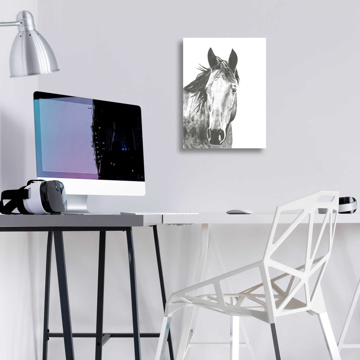 Epic Art 'Wildlife Snapshot Horse I' by Naomi McCavitt, Acrylic Glass Wall Art,12x16