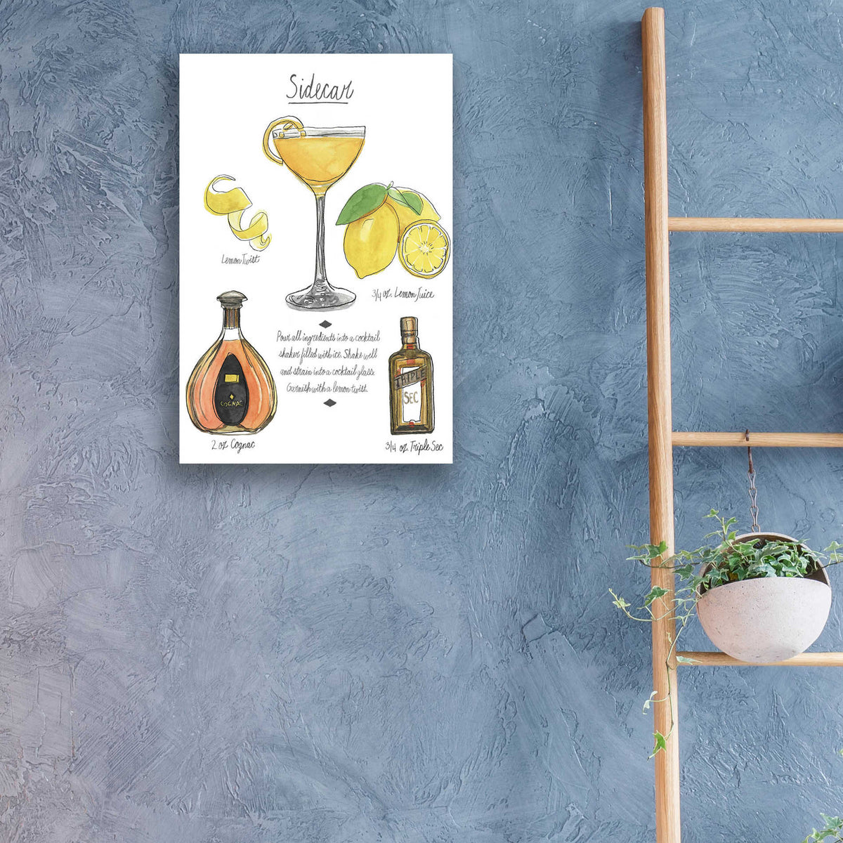 Epic Art 'Classic Cocktail-Sidecar' by Naomi McCavitt, Acrylic Glass Wall Art,16x24