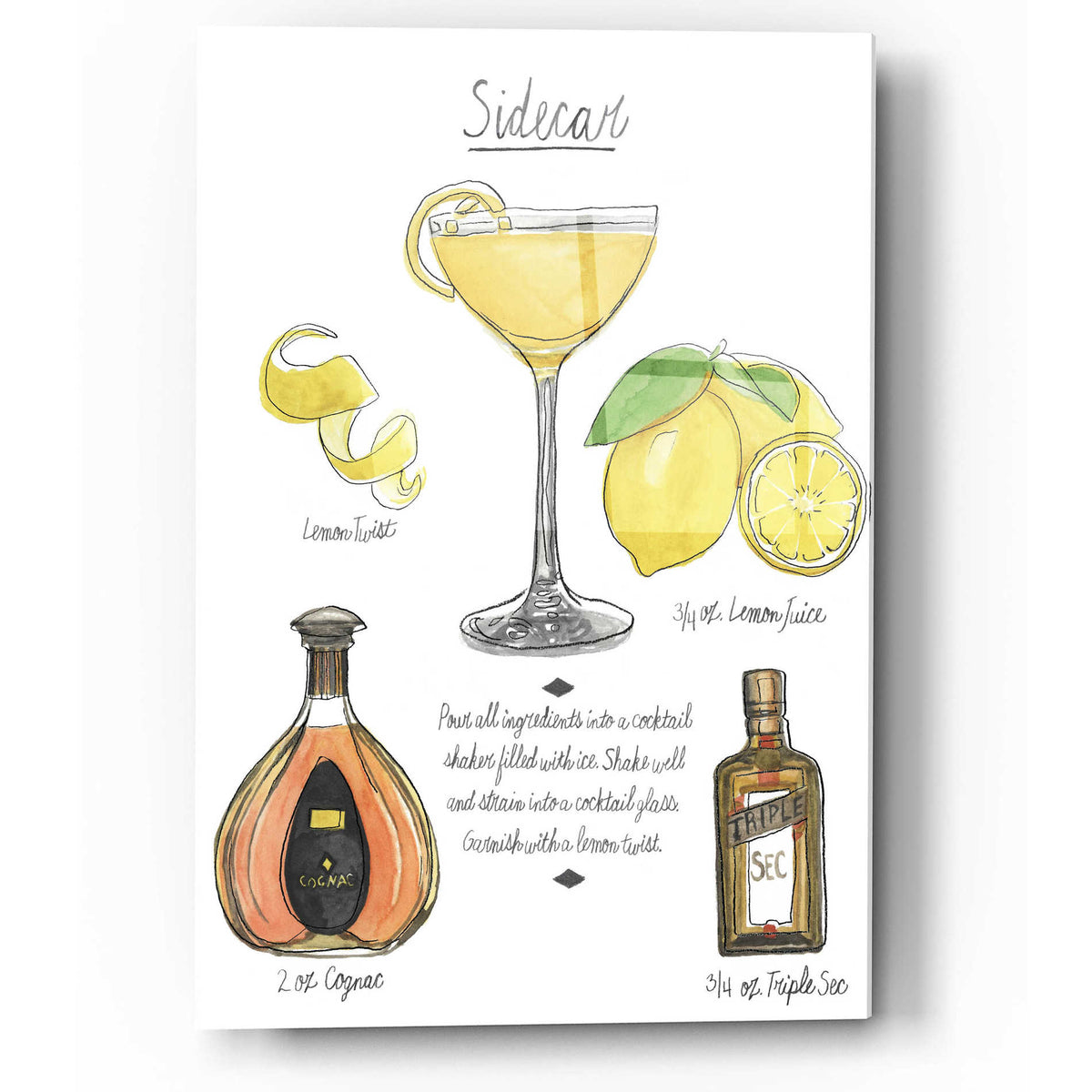 Epic Art 'Classic Cocktail-Sidecar' by Naomi McCavitt, Acrylic Glass Wall Art