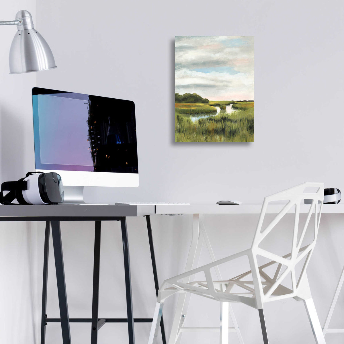 Epic Art 'Marsh Landscapes I' by Naomi McCavitt, Acrylic Glass Wall Art,12x16