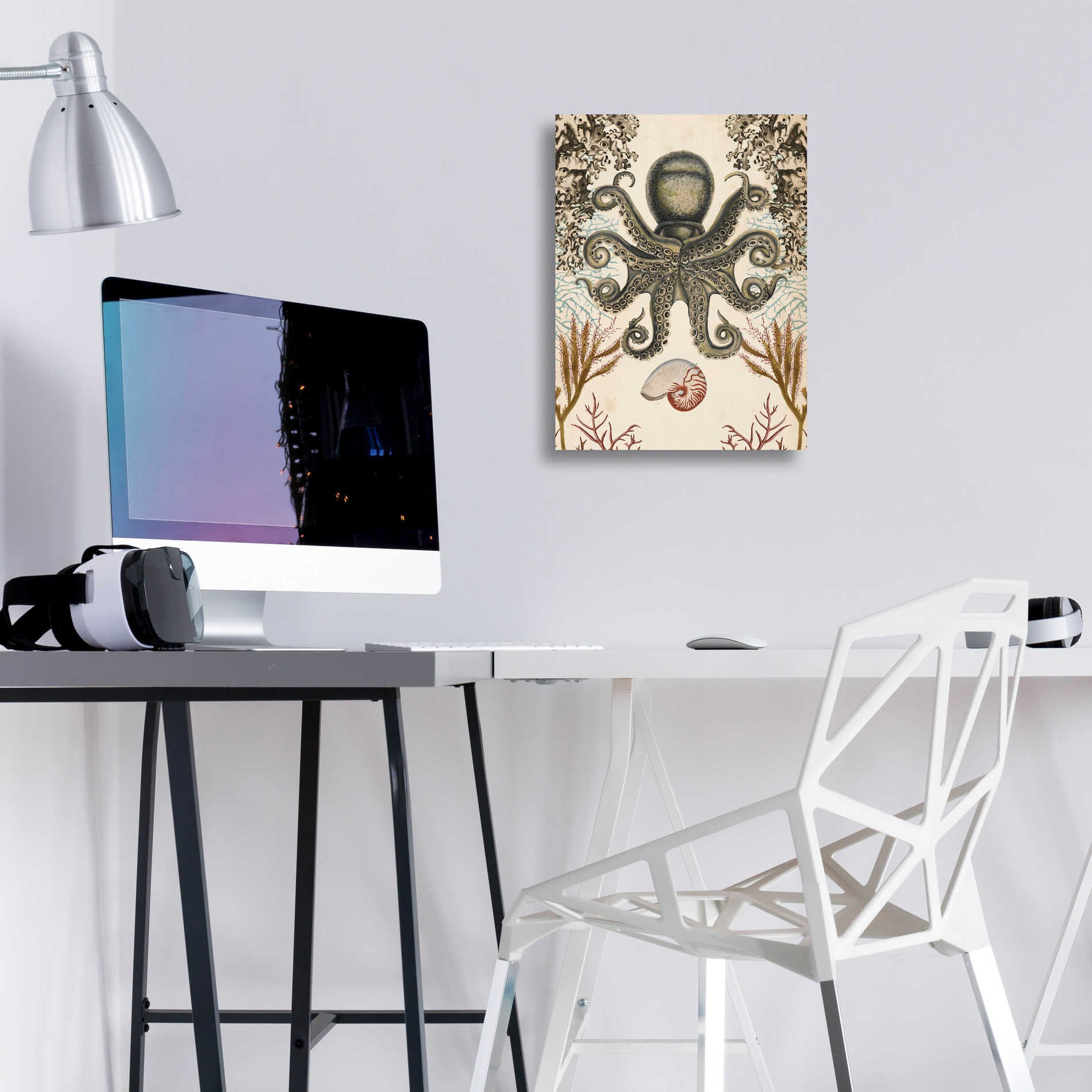 Epic Art 'Antiquarian Menagerie-Octopus' by Naomi McCavitt, Acrylic Glass Wall Art,12x16