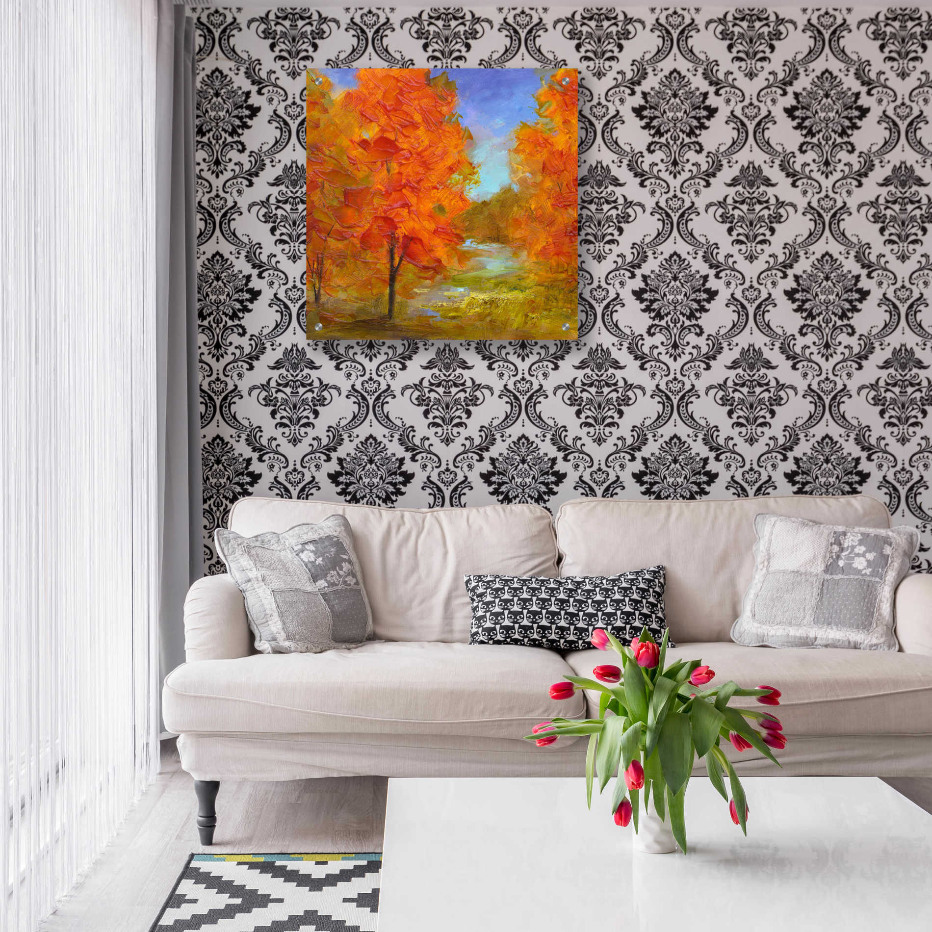 Epic Art 'Burst of Autumn Color' by Sheila Finch, Acrylic Glass Wall Art,24x24