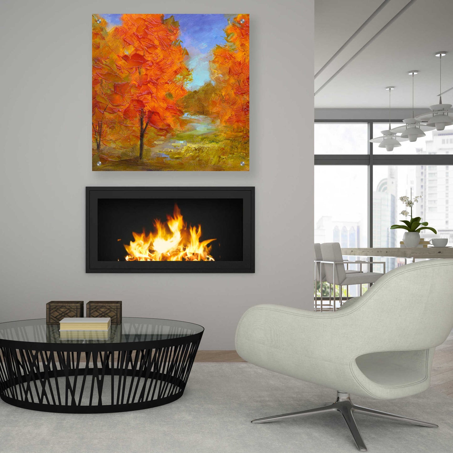 Epic Art 'Burst of Autumn Color' by Sheila Finch, Acrylic Glass Wall Art,36x36