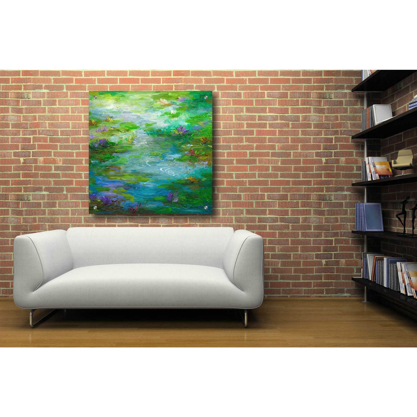 Epic Art 'Water Lily Pond #1' by Sheila Finch, Acrylic Glass Wall Art,36x36