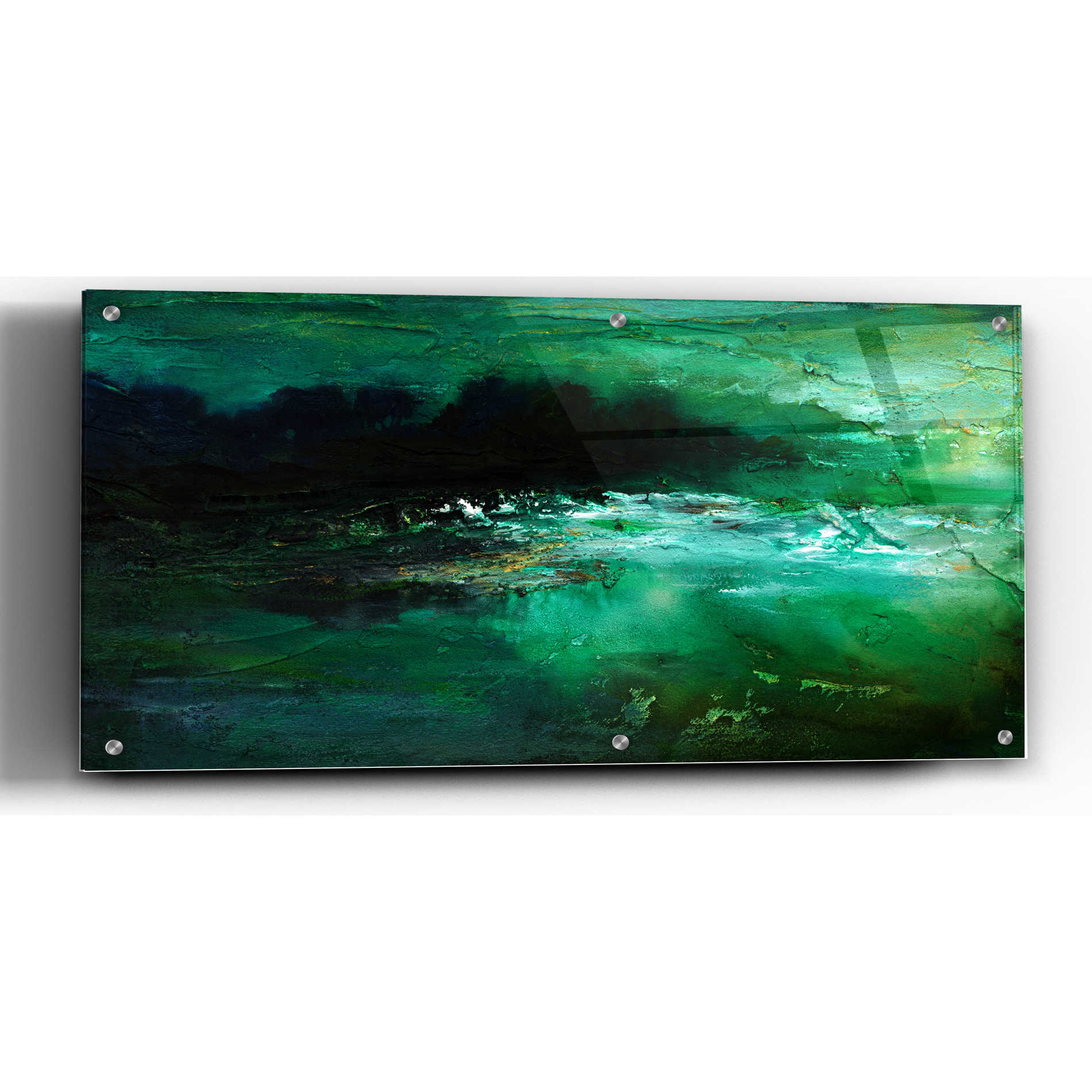 Epic Art 'Dusk on the Coast' by Sheila Finch, Acrylic Glass Wall Art,24x12