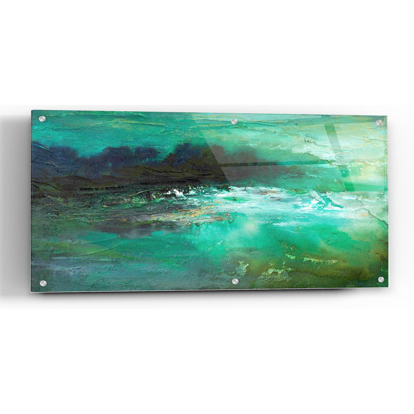 Epic Art 'Dusk on the Coast' by Sheila Finch, Acrylic Glass Wall Art,48x24