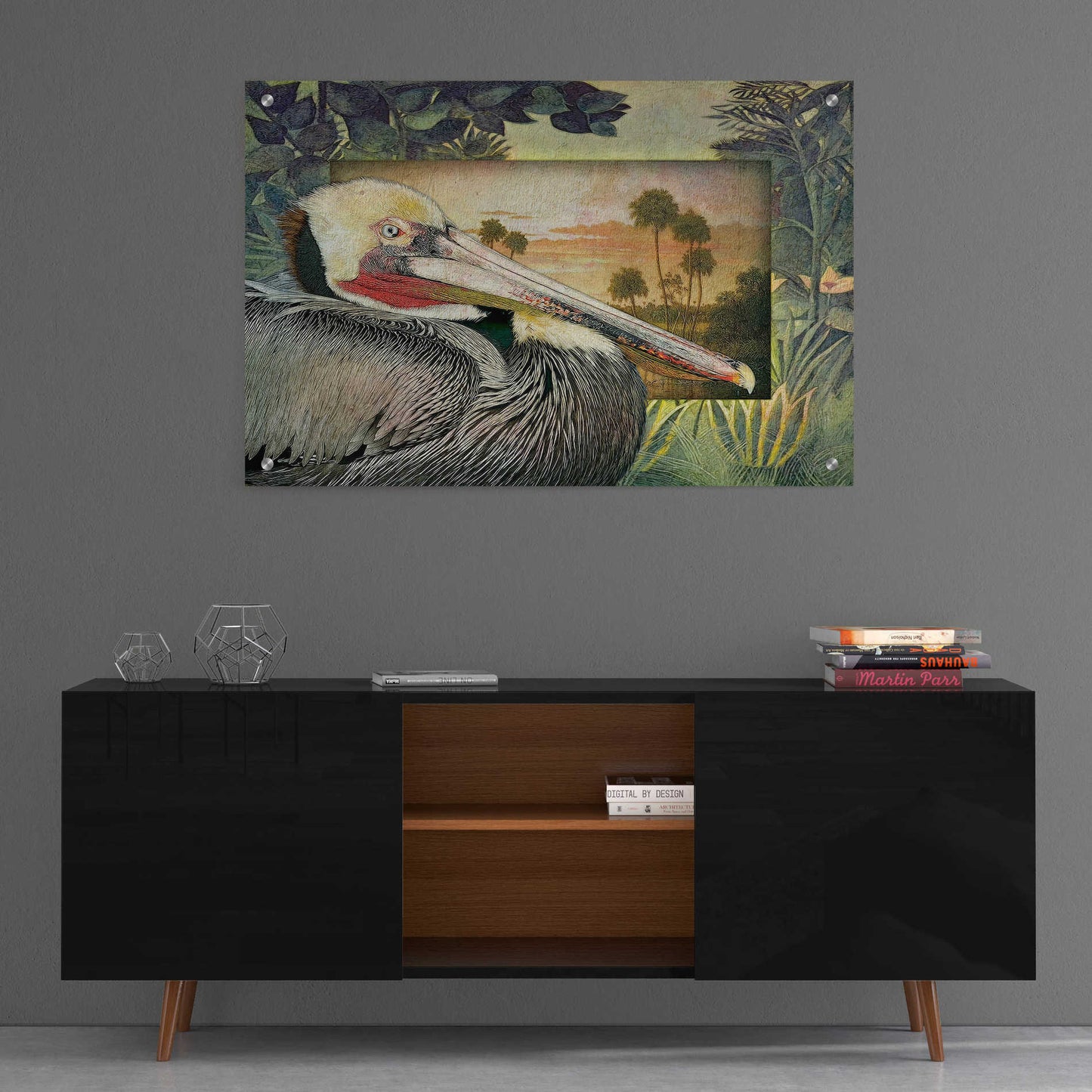 Epic Art 'Pelican Paradise I' by Steve Hunziker, Acrylic Glass Wall Art,36x24