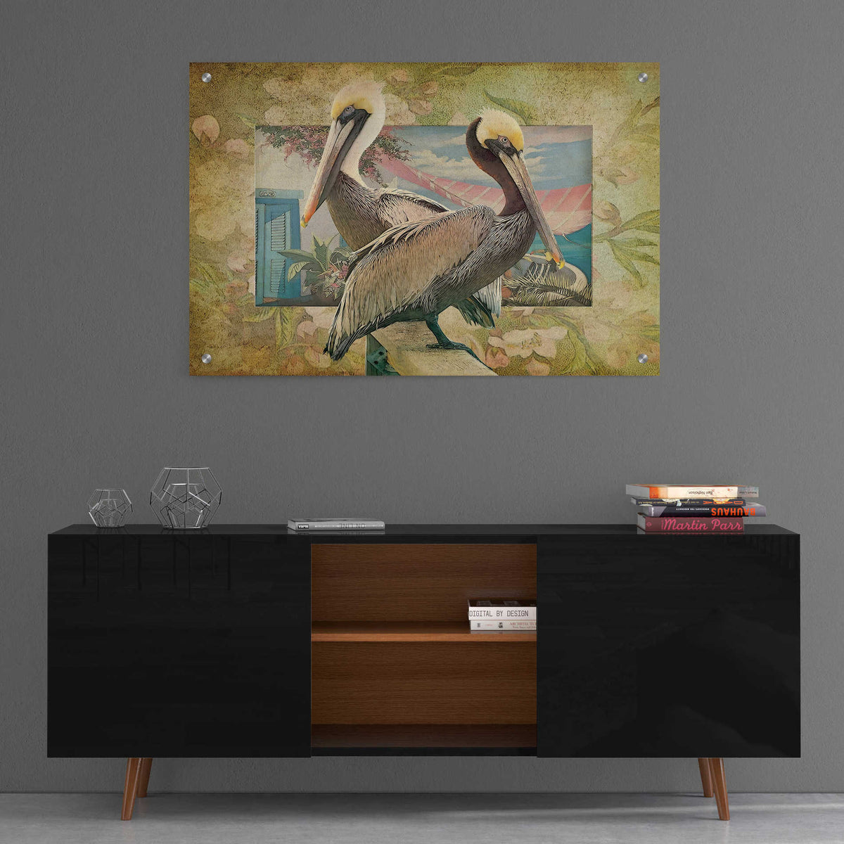 Epic Art 'Pelican Paradise IV' by Steve Hunziker, Acrylic Glass Wall Art,36x24