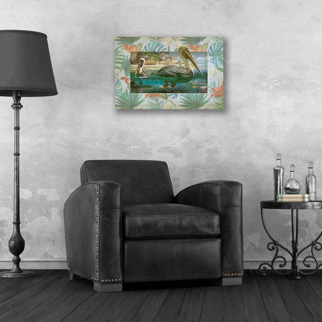 Epic Art 'Pelican Paradise V' by Steve Hunziker, Acrylic Glass Wall Art,24x16