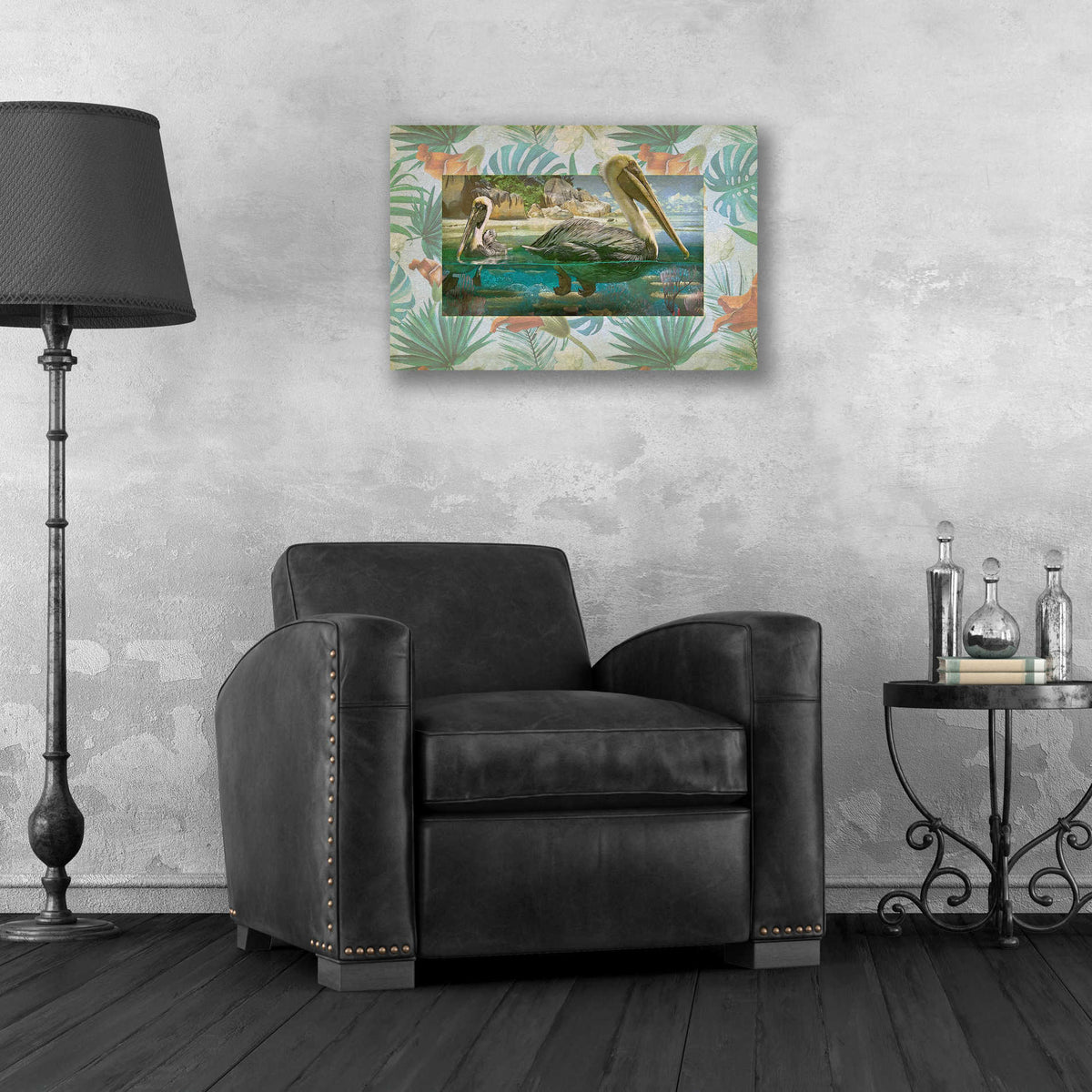 Epic Art 'Pelican Paradise V' by Steve Hunziker, Acrylic Glass Wall Art,24x16