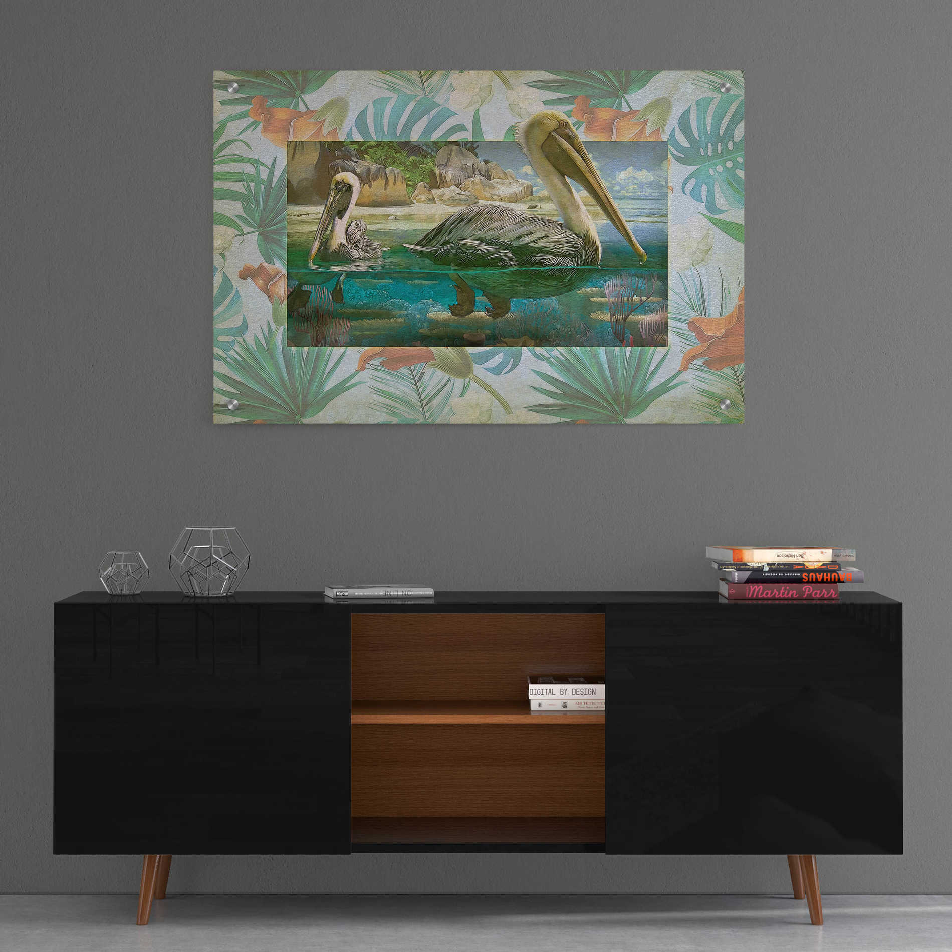 Epic Art 'Pelican Paradise V' by Steve Hunziker, Acrylic Glass Wall Art,36x24
