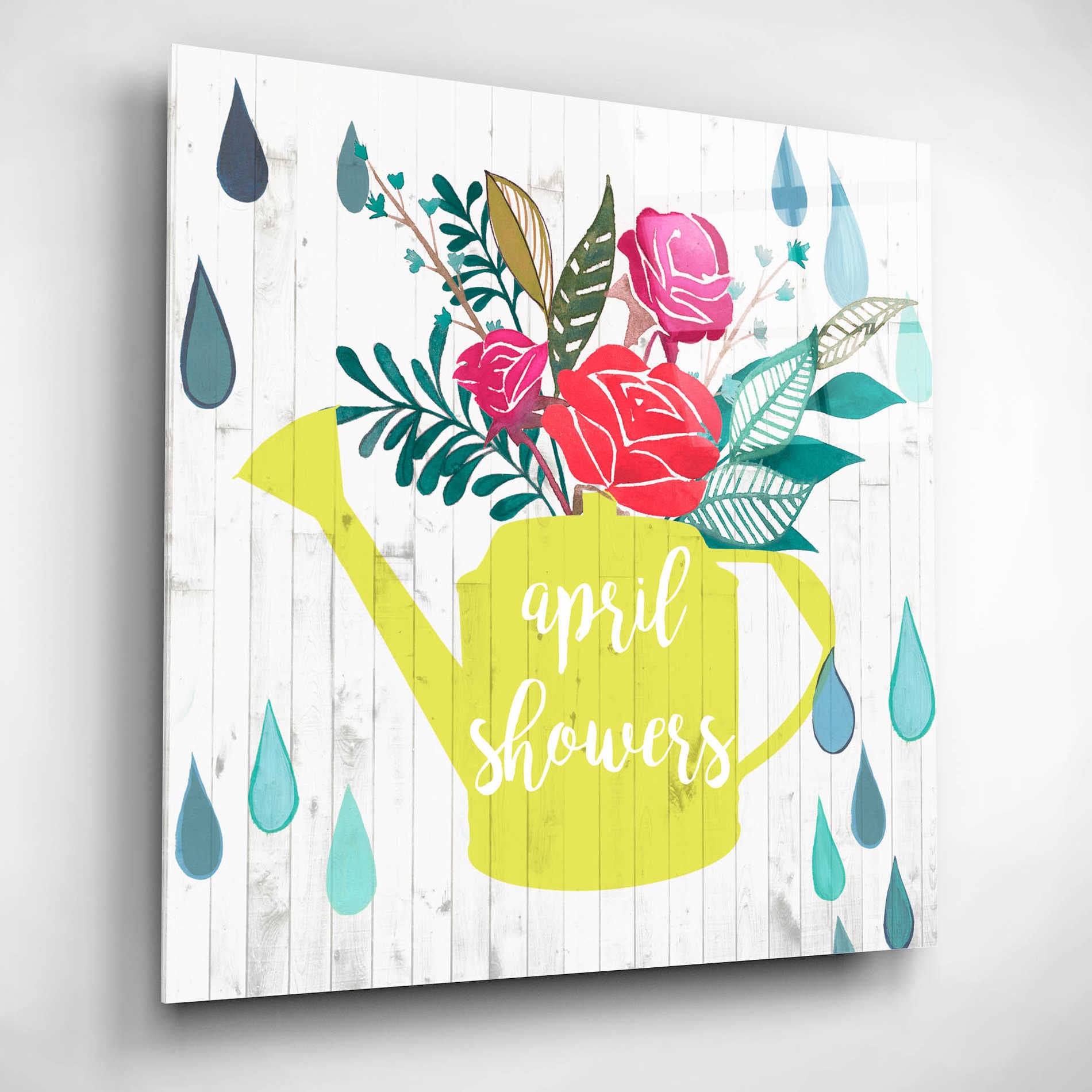 Epic Art 'April Showers and May Flowers I' by Studio W, Acrylic Glass Wall Art,12x12