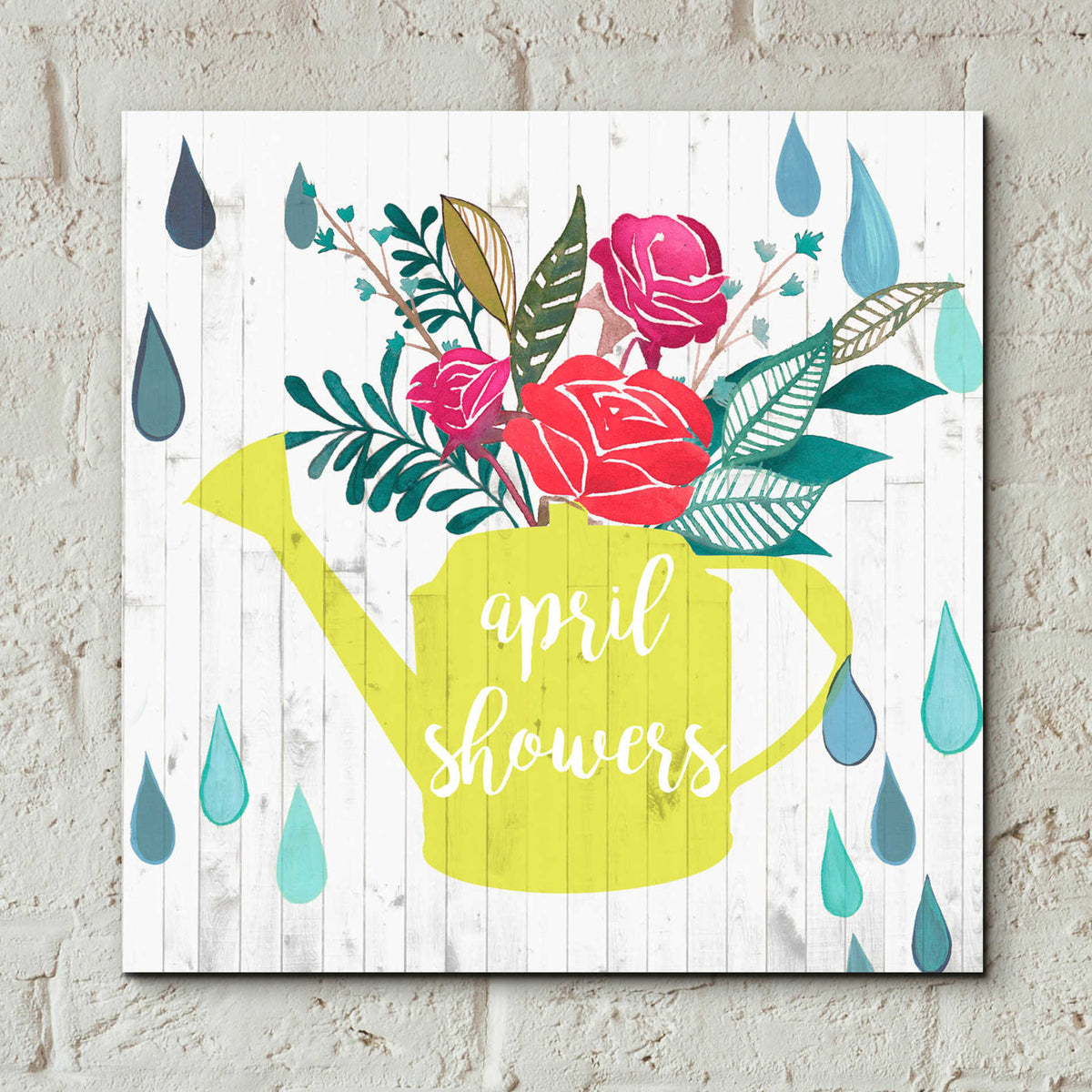 Epic Art 'April Showers and May Flowers I' by Studio W, Acrylic Glass Wall Art,12x12