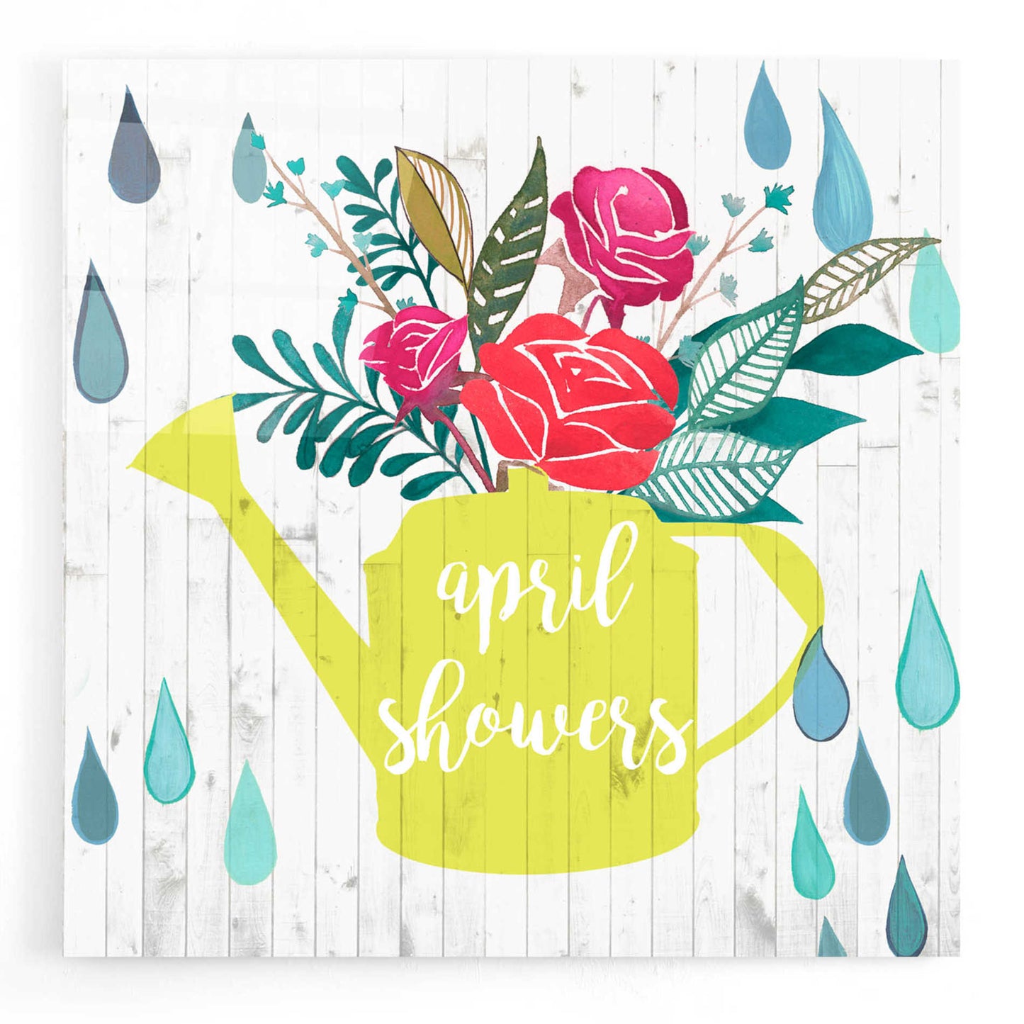 Epic Art 'April Showers and May Flowers I' by Studio W, Acrylic Glass Wall Art,12x12
