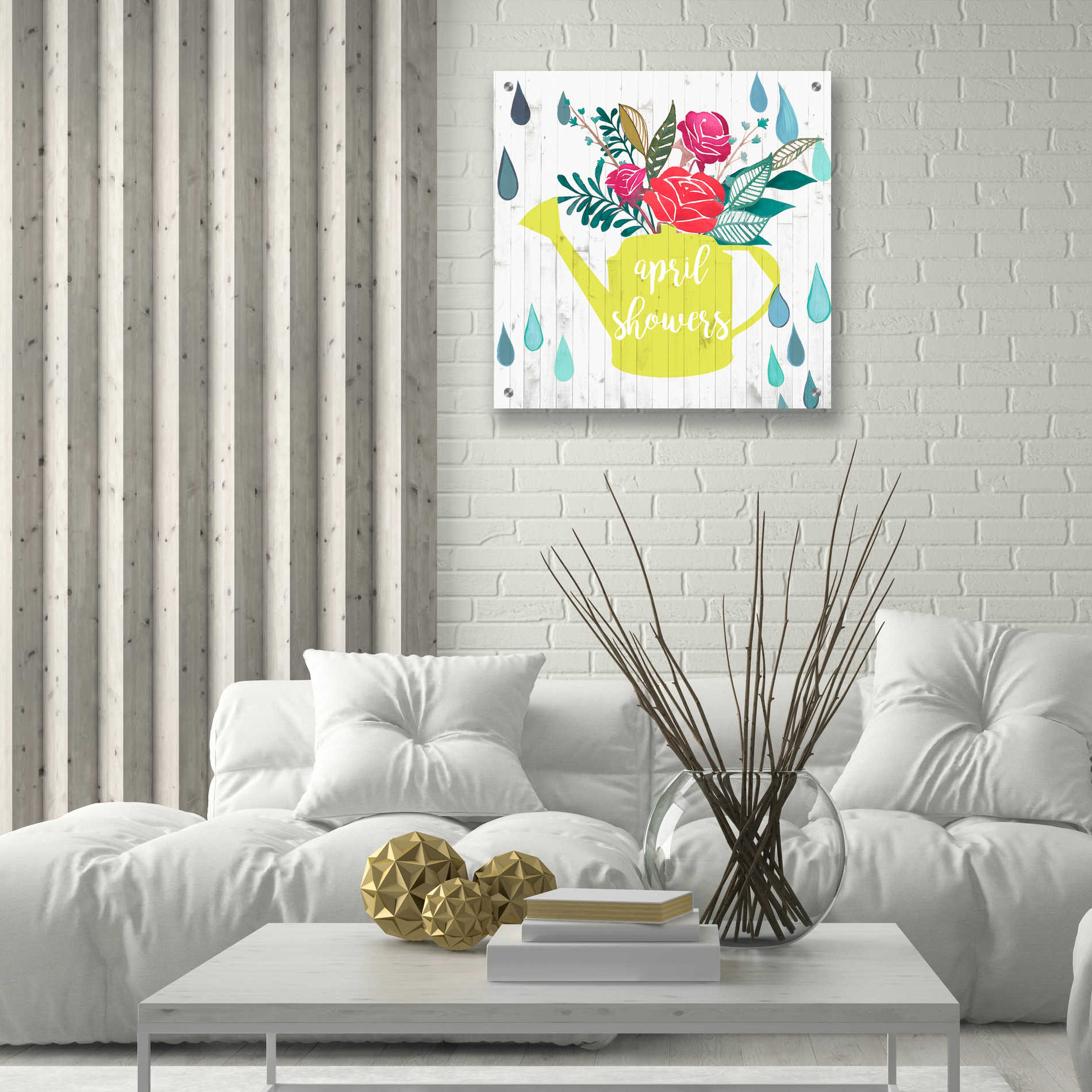Epic Art 'April Showers and May Flowers I' by Studio W, Acrylic Glass Wall Art,24x24