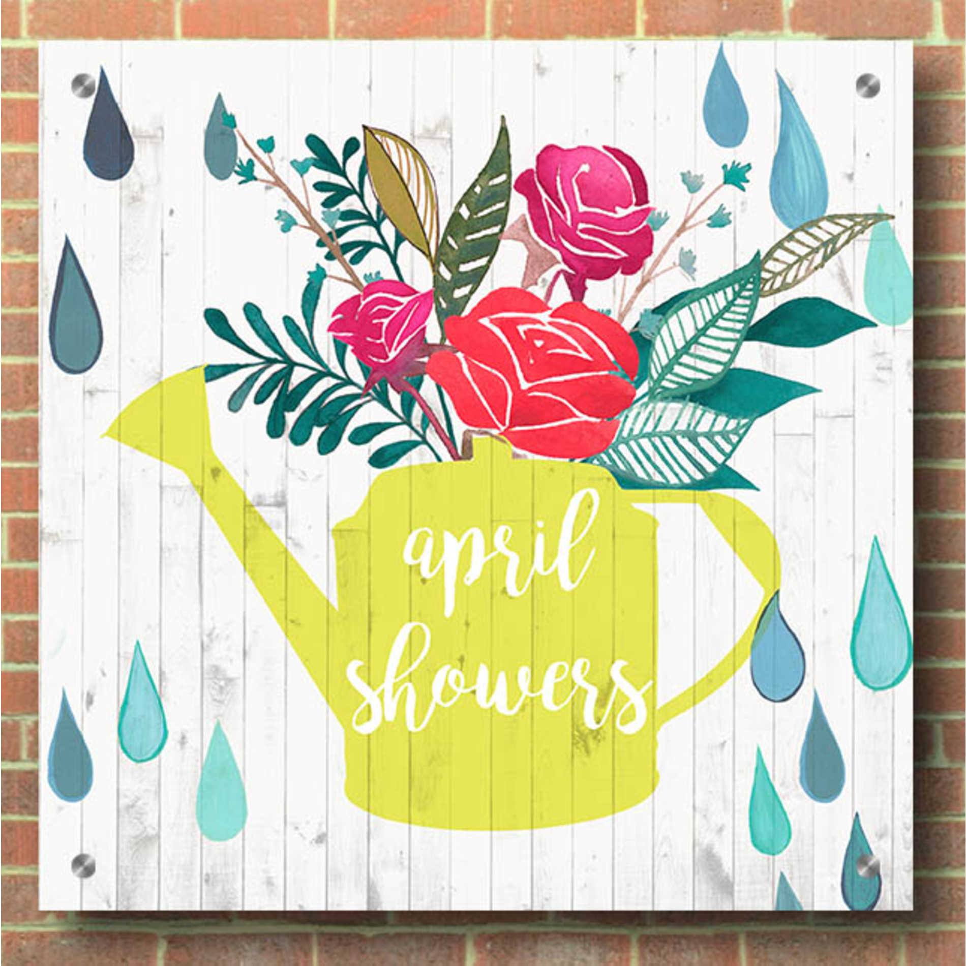 Epic Art 'April Showers and May Flowers I' by Studio W, Acrylic Glass Wall Art,36x36