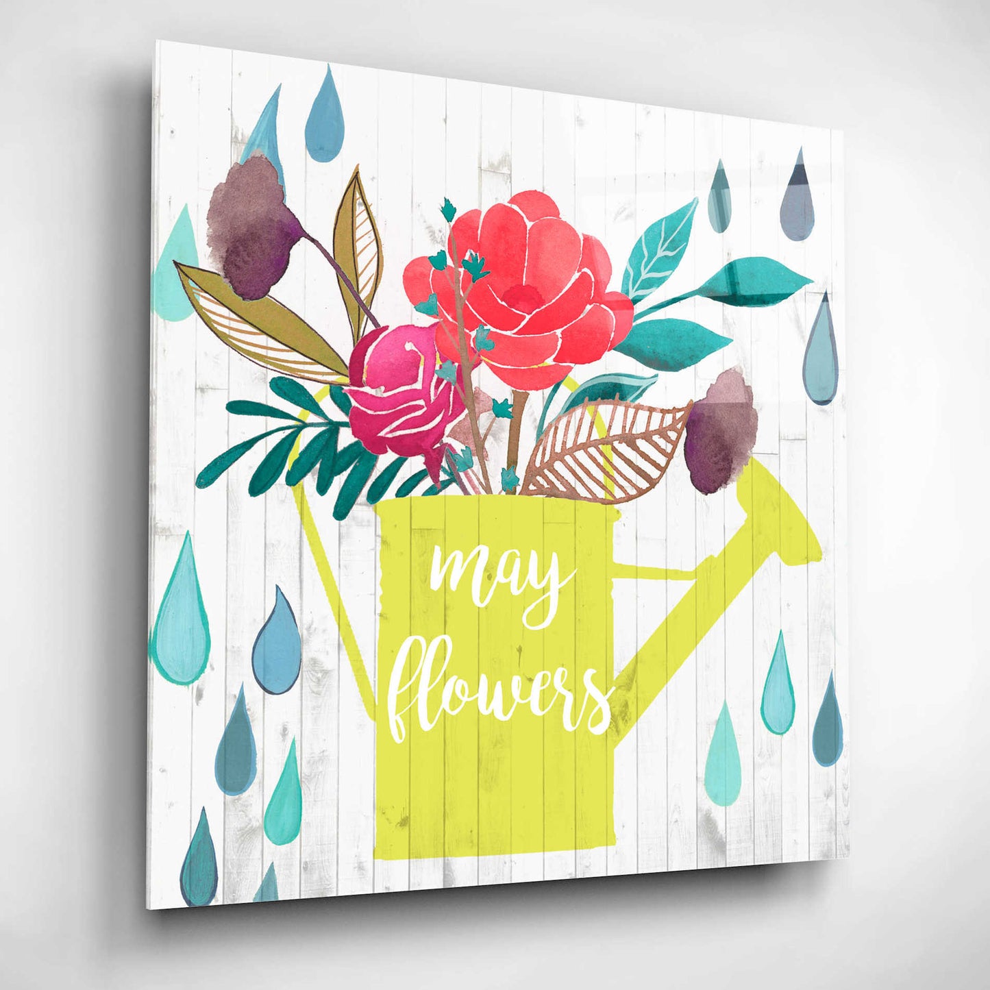 Epic Art 'April Showers and May Flowers II' by Studio W, Acrylic Glass Wall Art,12x12
