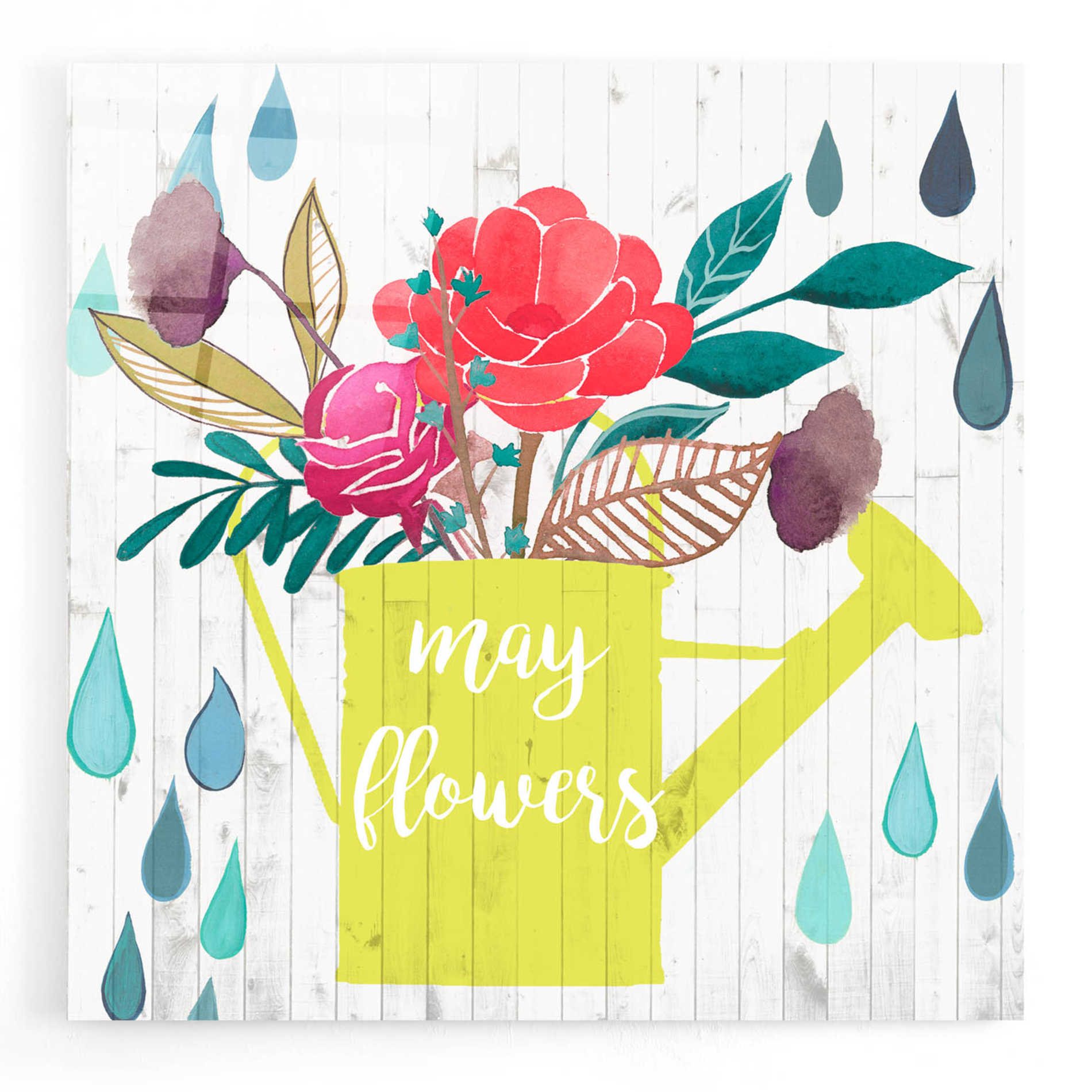 Epic Art 'April Showers and May Flowers II' by Studio W, Acrylic Glass Wall Art,12x12