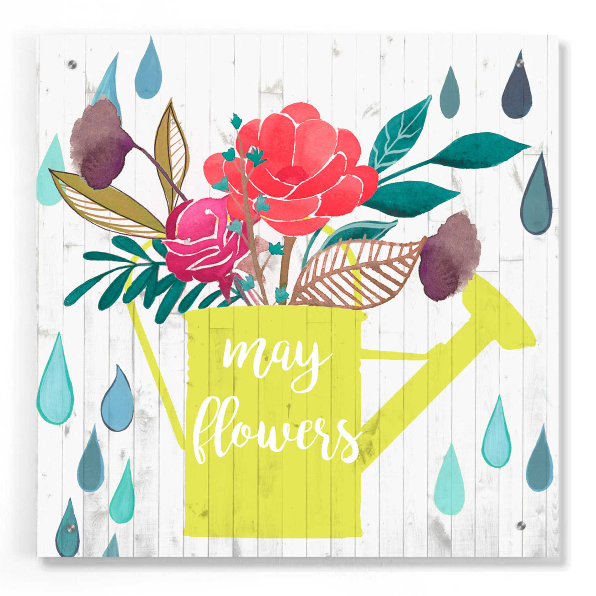 Epic Art 'April Showers and May Flowers II' by Studio W, Acrylic Glass Wall Art,24x24