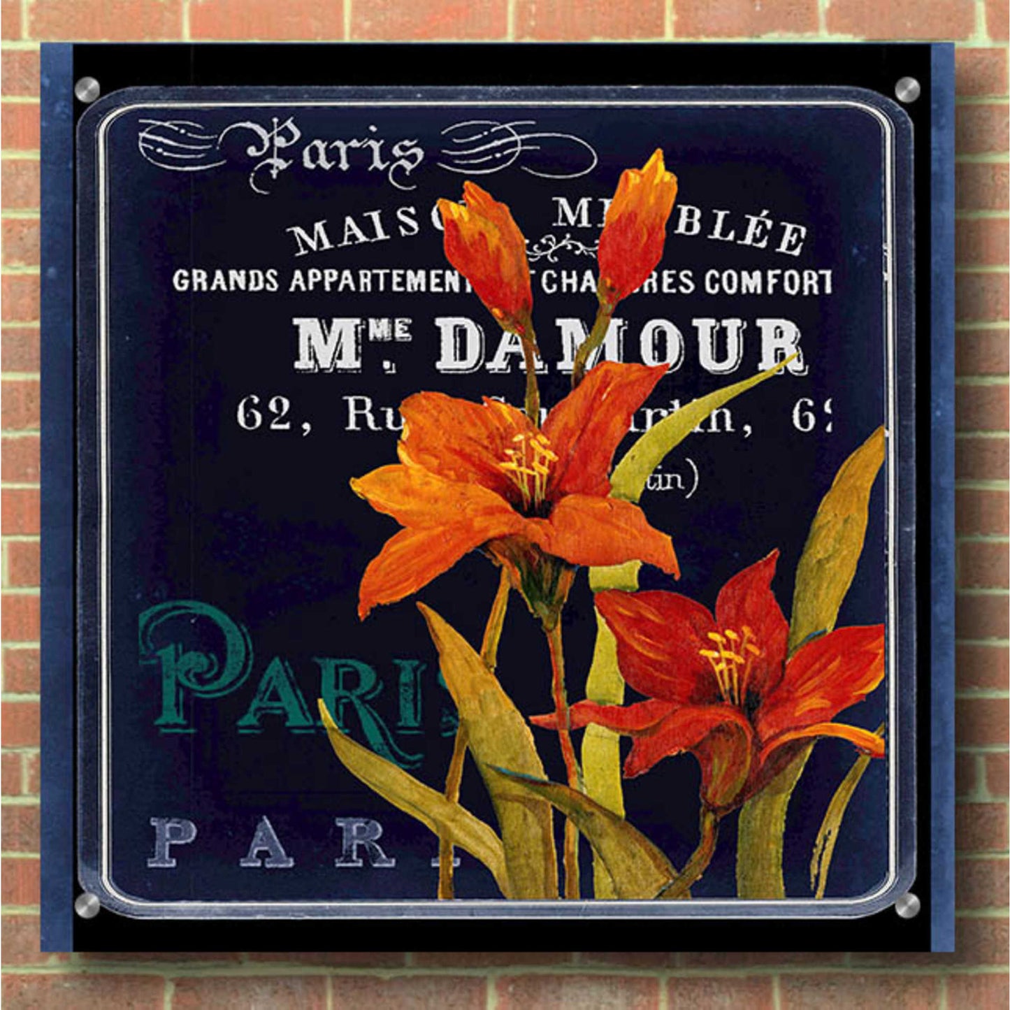 Epic Art 'Chalkboard Paris Collection C' by Studio W, Acrylic Glass Wall Art,36x36