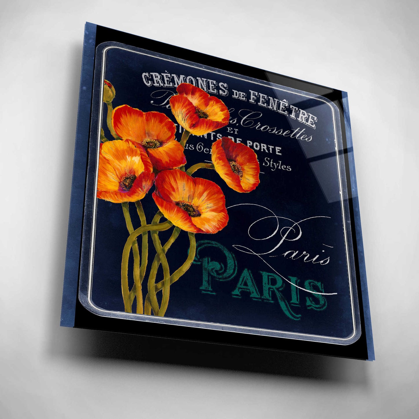 Epic Art 'Chalkboard Paris Collection E' by Studio W, Acrylic Glass Wall Art,12x12