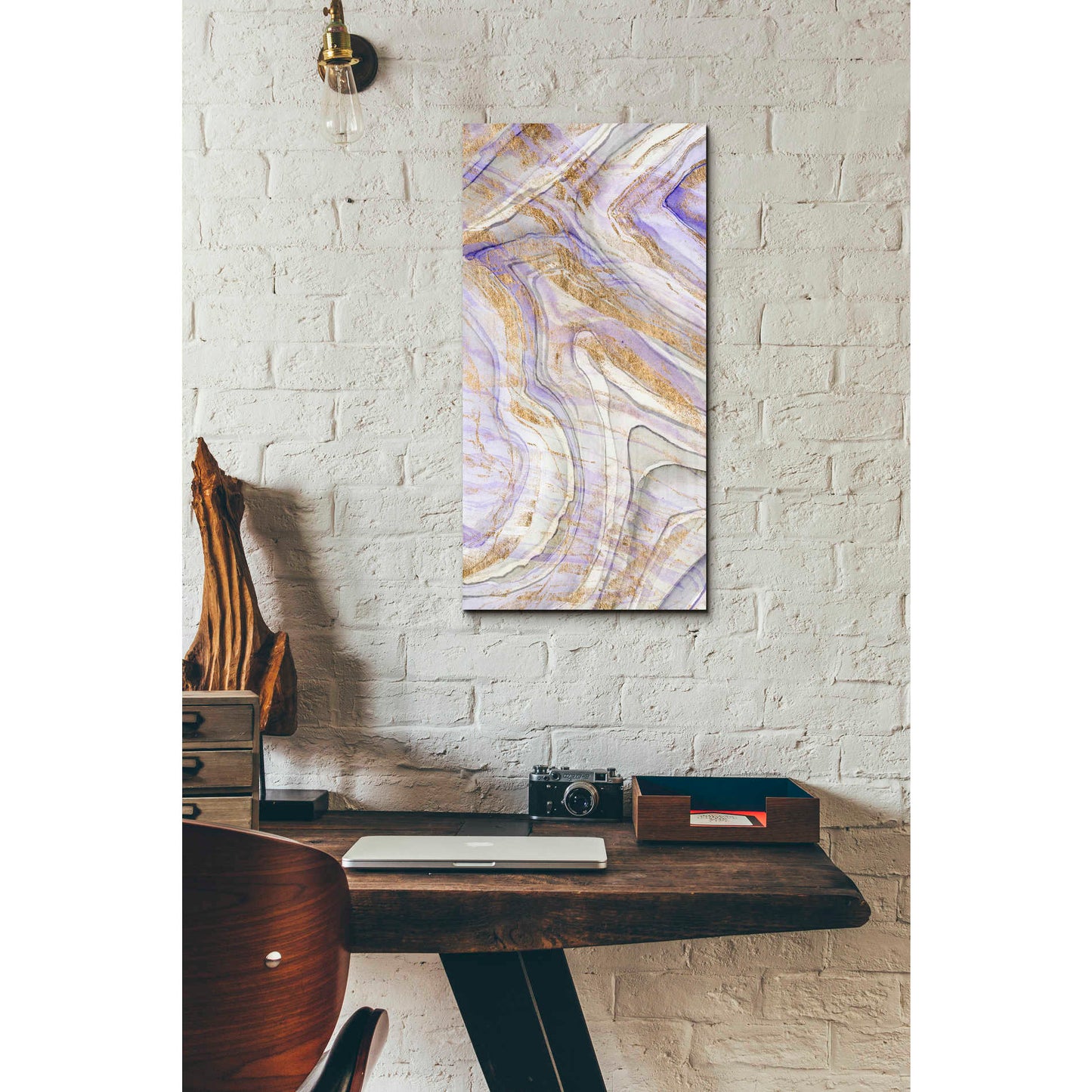 Epic Art 'Amethyst and Gold I' by Studio W, Acrylic Glass Wall Art,12x24