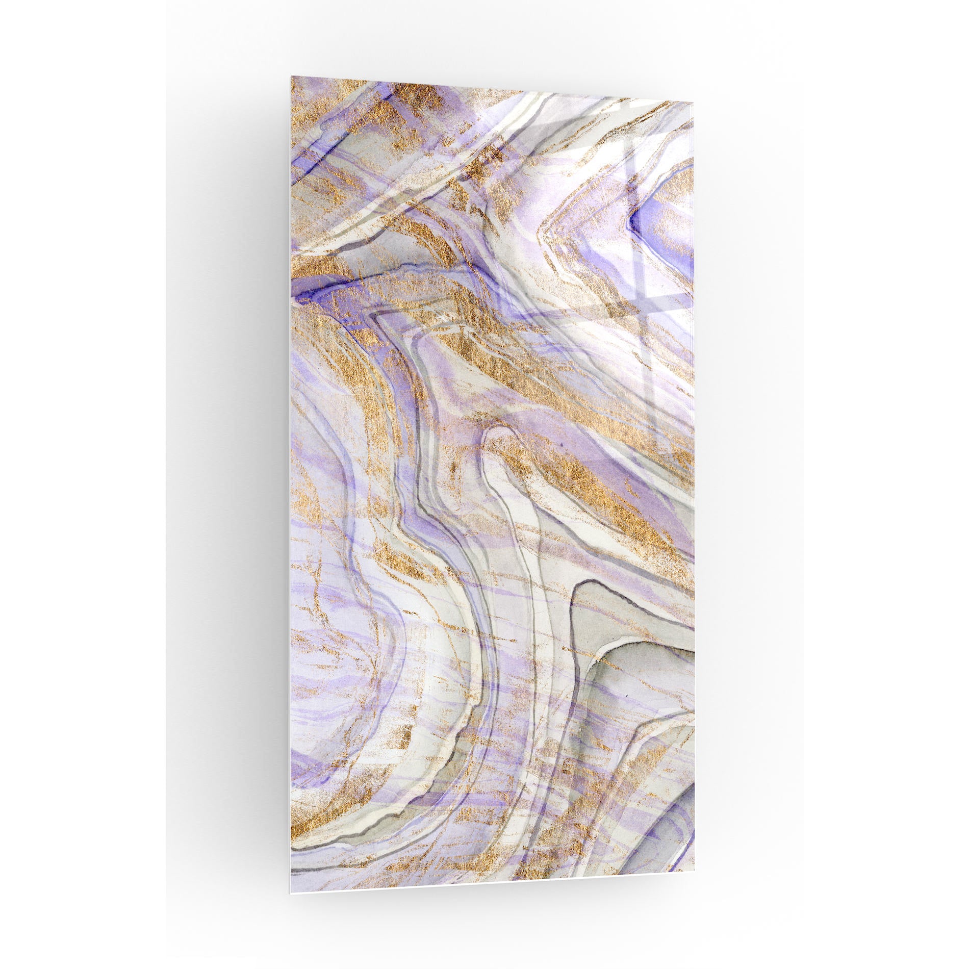 Epic Art 'Amethyst and Gold I' by Studio W, Acrylic Glass Wall Art,12x24