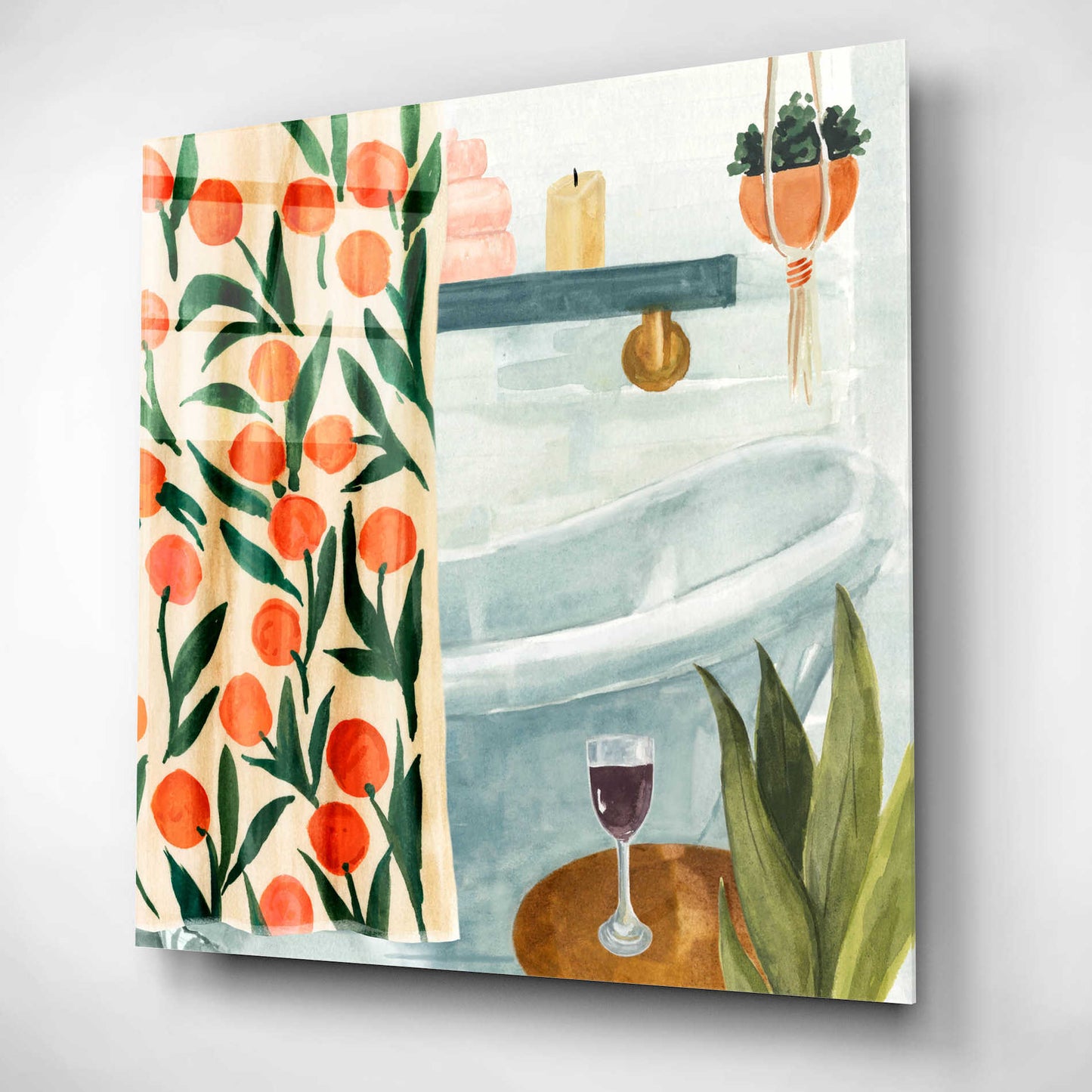 Epic Art 'Bath Retreat I' by Annie Warren, Acrylic Glass Wall Art,12x12