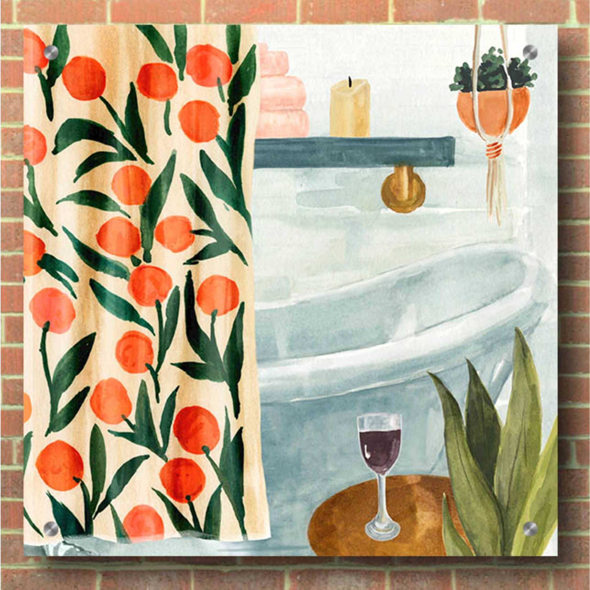 Epic Art 'Bath Retreat I' by Annie Warren, Acrylic Glass Wall Art,36x36