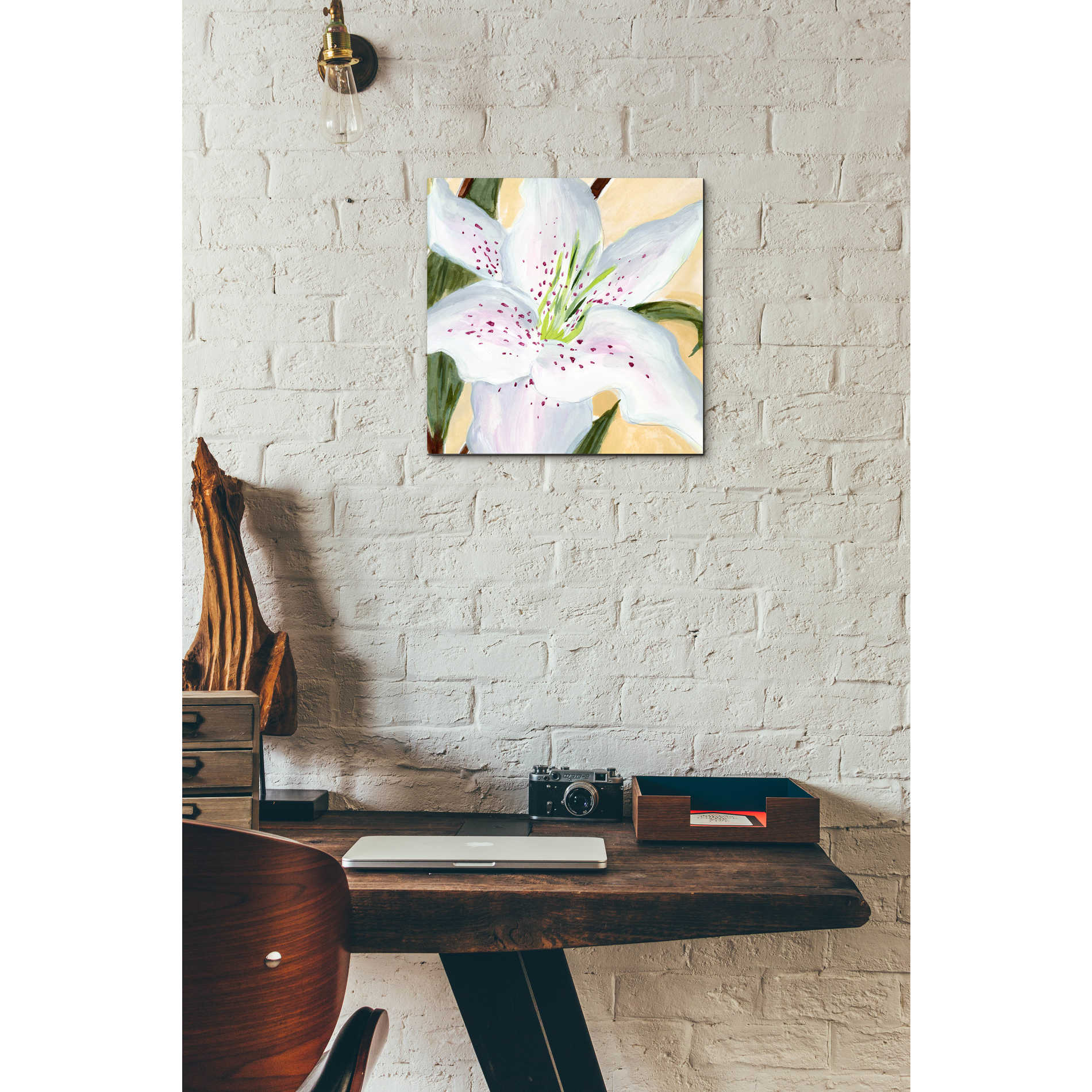 Epic Art 'White Lily I' by Annie Warren, Acrylic Glass Wall Art,12x12