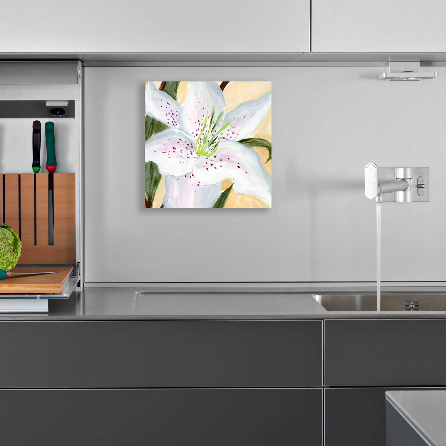 Epic Art 'White Lily I' by Annie Warren, Acrylic Glass Wall Art,12x12