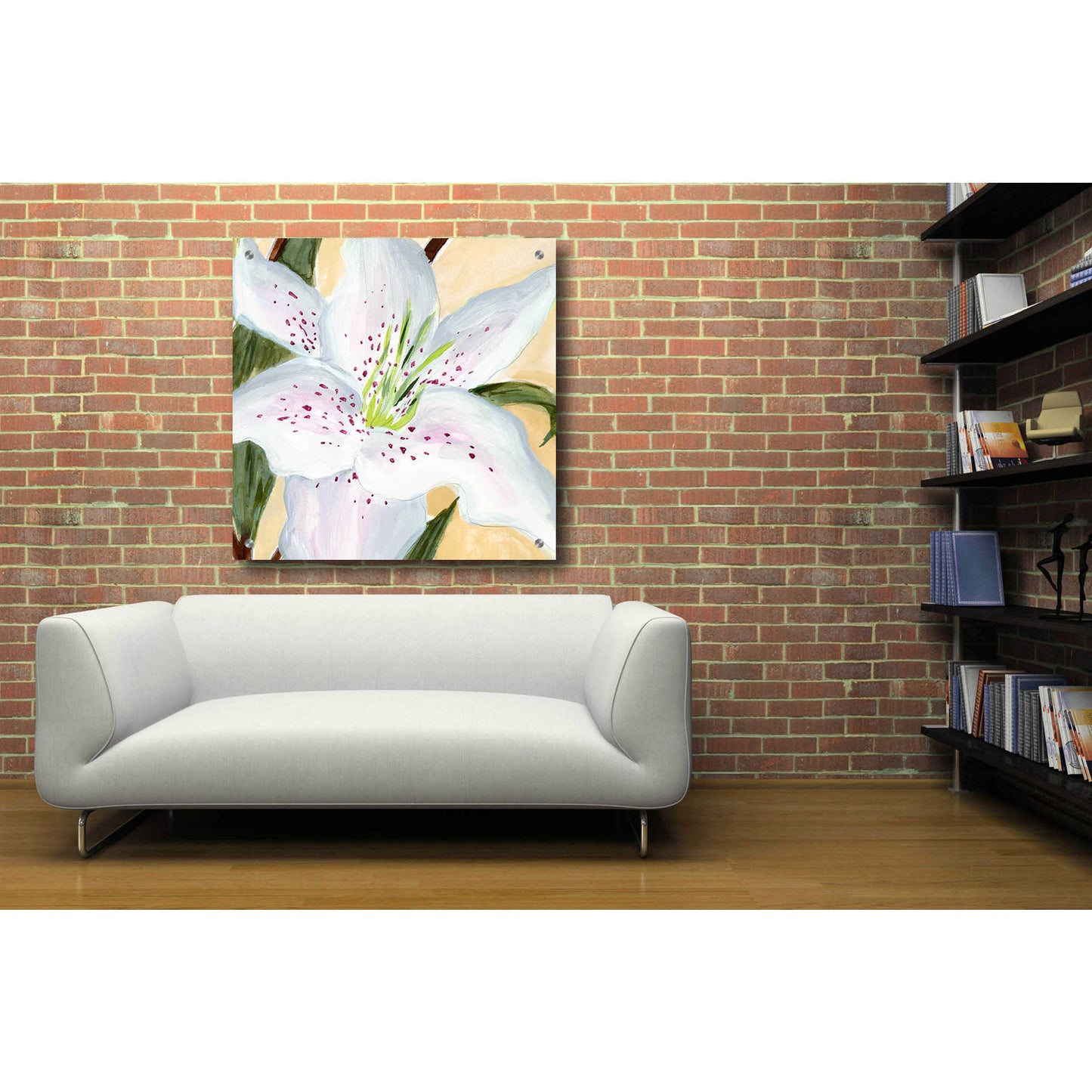 Epic Art 'White Lily I' by Annie Warren, Acrylic Glass Wall Art,36x36