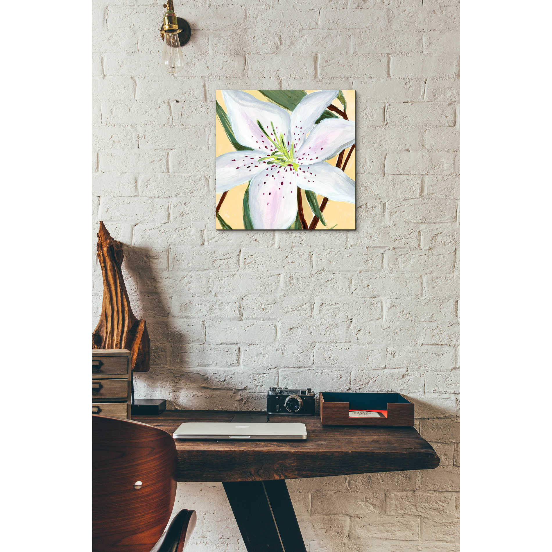 Epic Art 'White Lily II' by Annie Warren, Acrylic Glass Wall Art,12x12