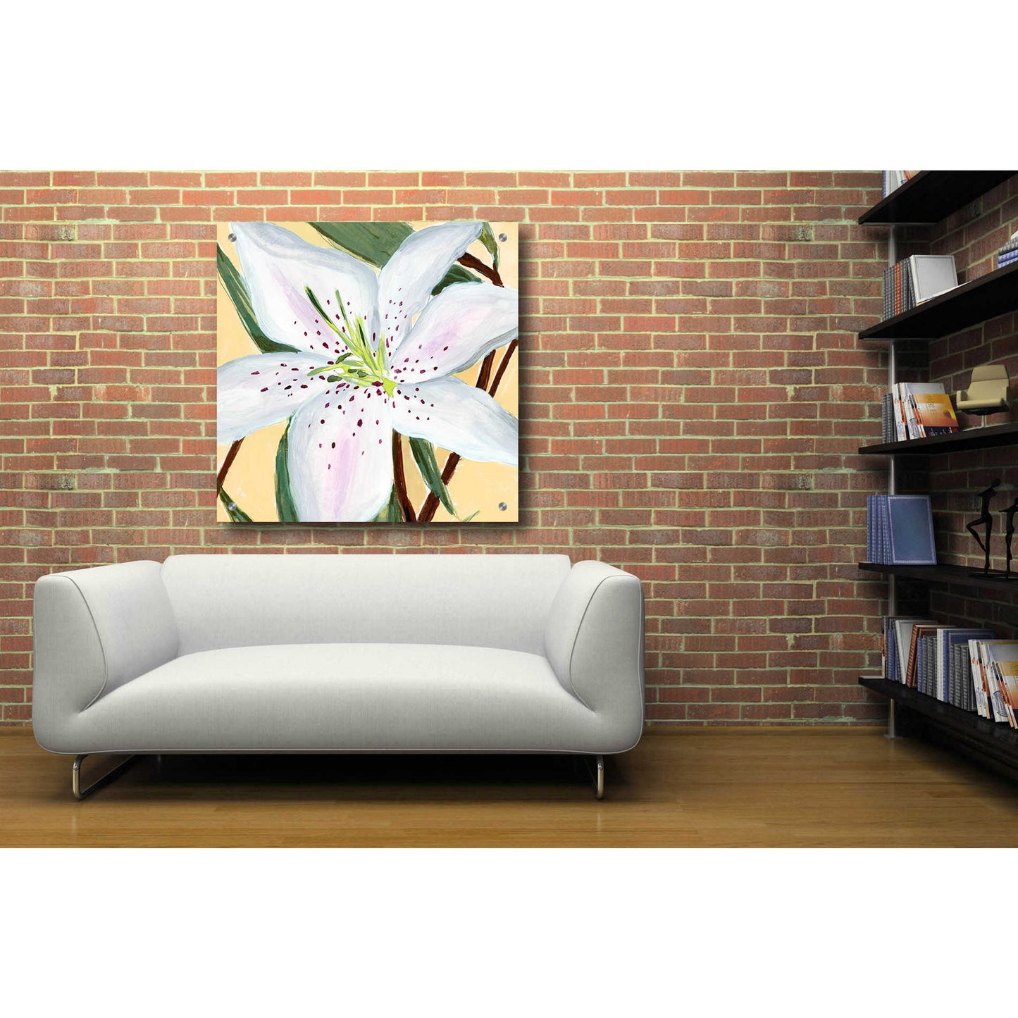 Epic Art 'White Lily II' by Annie Warren, Acrylic Glass Wall Art,36x36