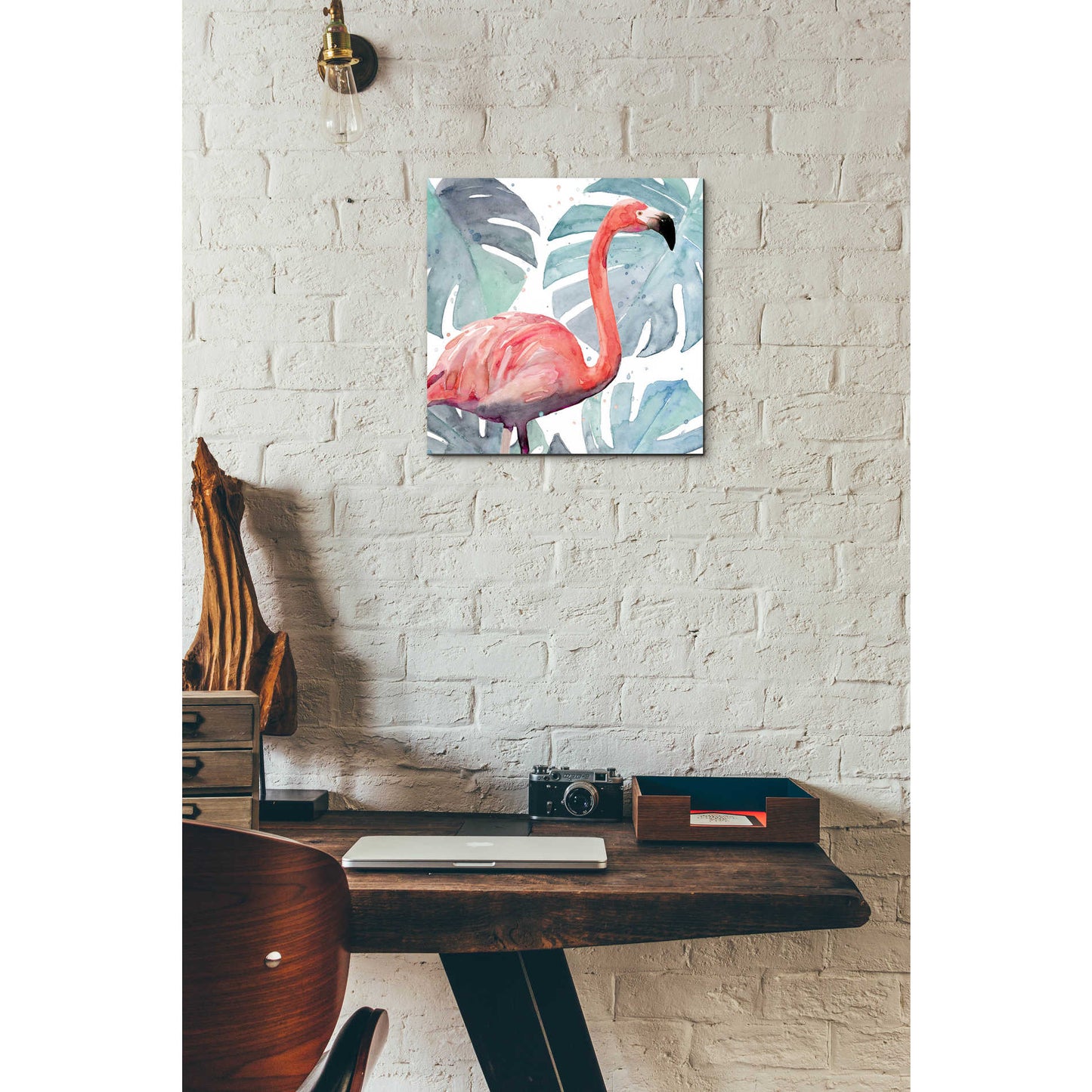 Epic Art 'Flamingo Splash I' by Annie Warren, Acrylic Glass Wall Art,12x12