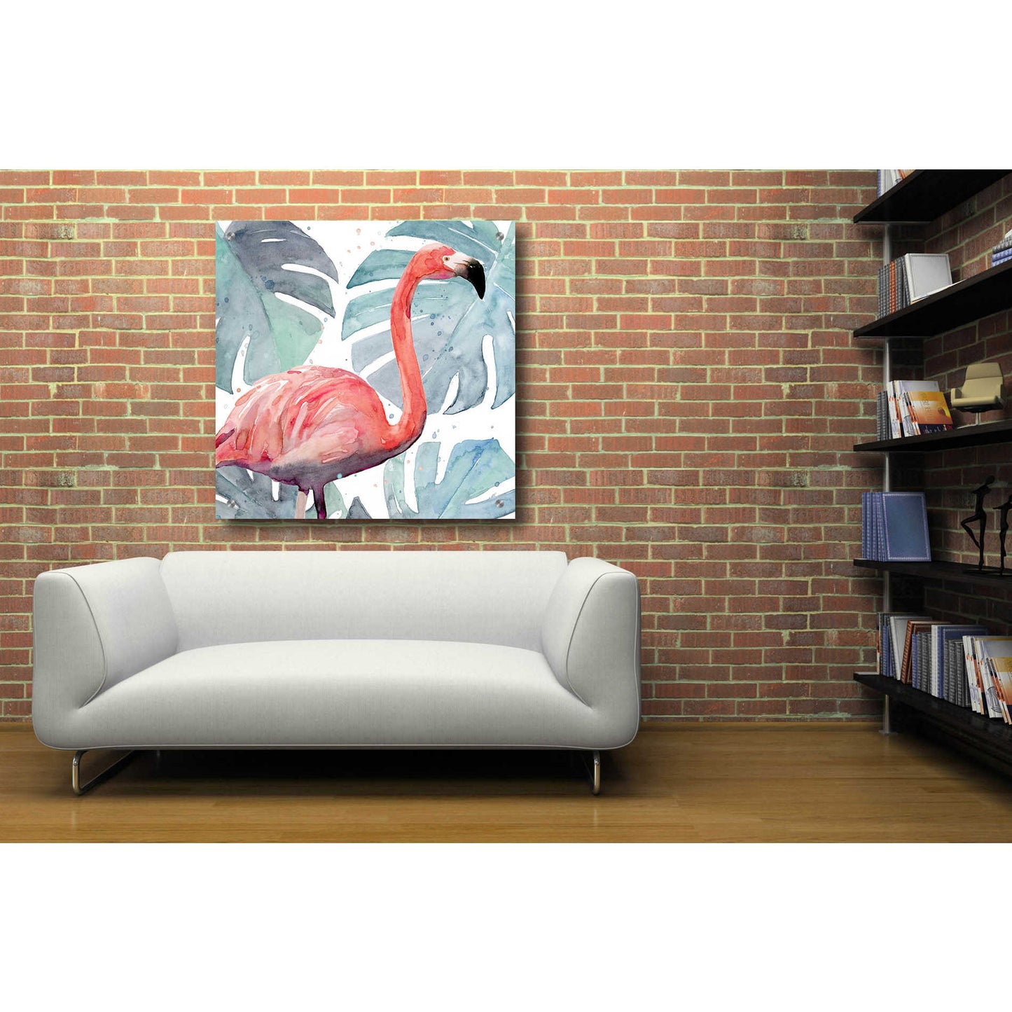 Epic Art 'Flamingo Splash I' by Annie Warren, Acrylic Glass Wall Art,36x36