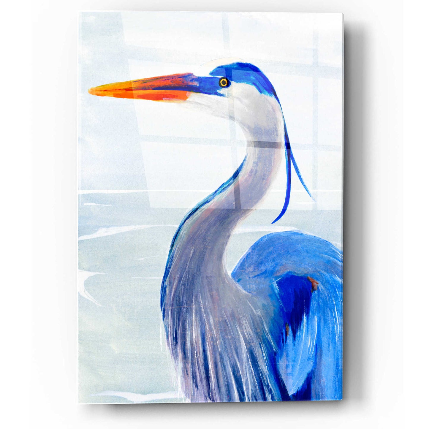 Epic Art 'Great Blue I' by Annie Warren, Acrylic Glass Wall Art,12x16