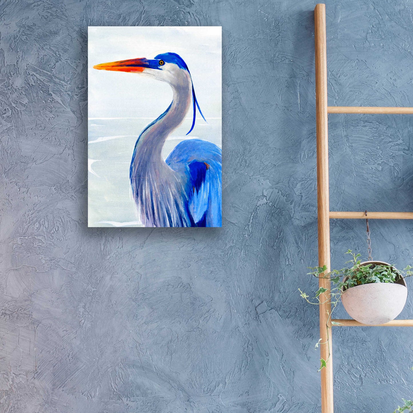 Epic Art 'Great Blue I' by Annie Warren, Acrylic Glass Wall Art,16x24