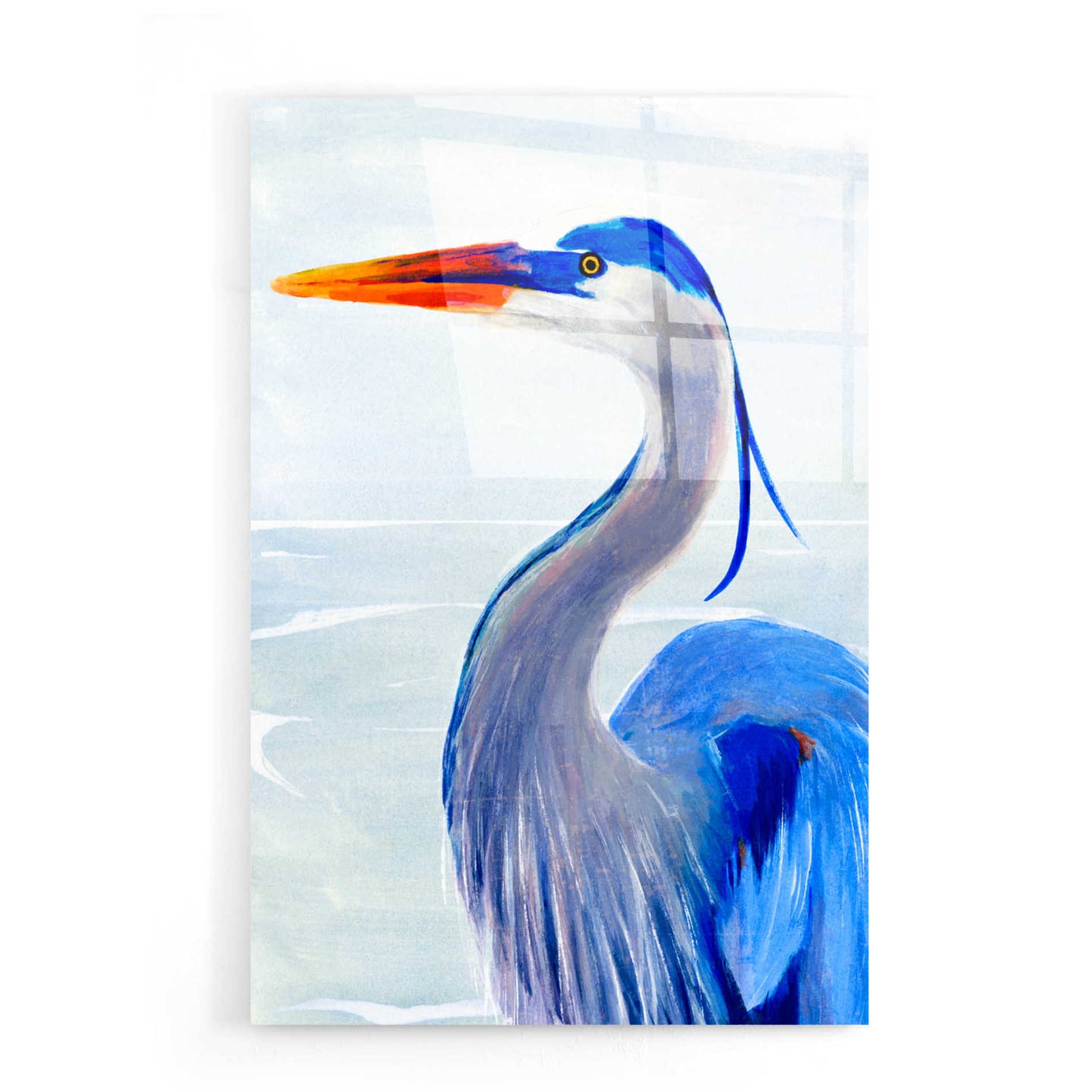 Epic Art 'Great Blue I' by Annie Warren, Acrylic Glass Wall Art,16x24