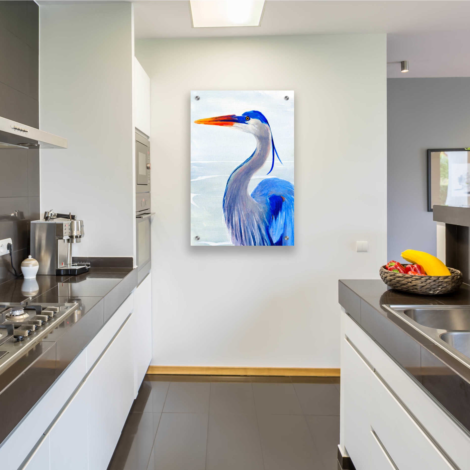 Epic Art 'Great Blue I' by Annie Warren, Acrylic Glass Wall Art,24x36