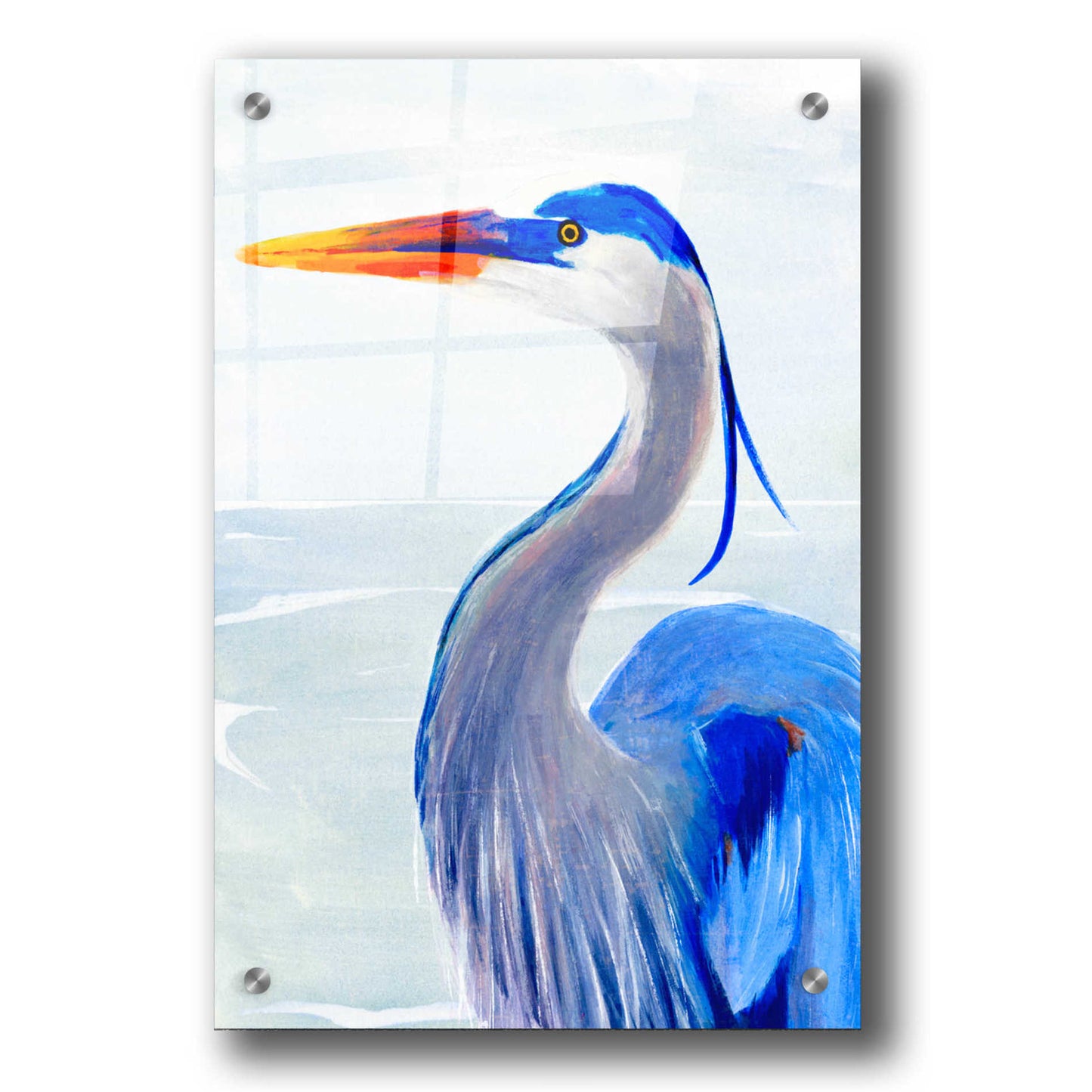 Epic Art 'Great Blue I' by Annie Warren, Acrylic Glass Wall Art,24x36