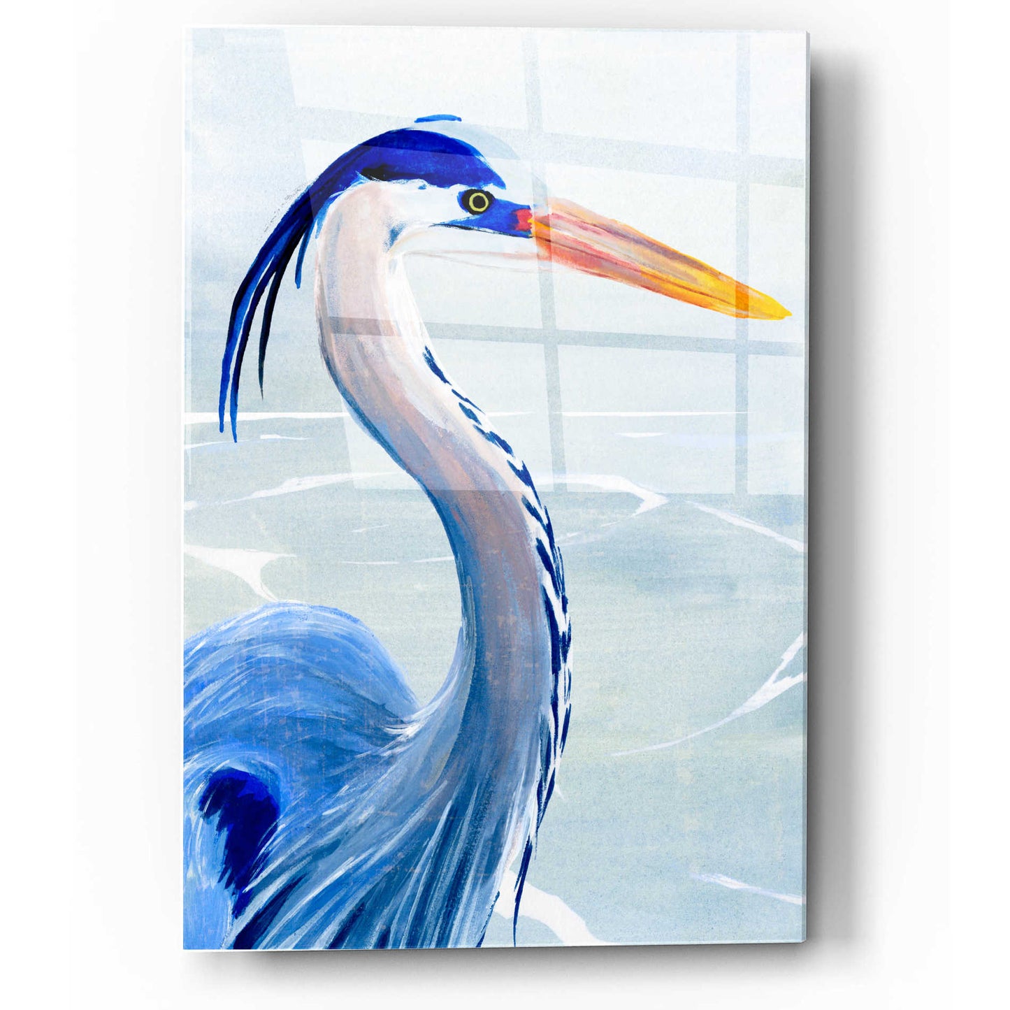 Epic Art 'Great Blue III' by Annie Warren, Acrylic Glass Wall Art,12x16