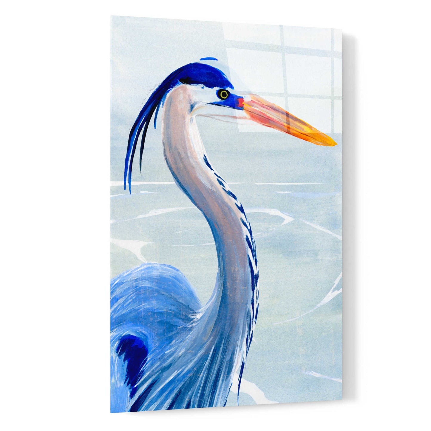 Epic Art 'Great Blue III' by Annie Warren, Acrylic Glass Wall Art,16x24