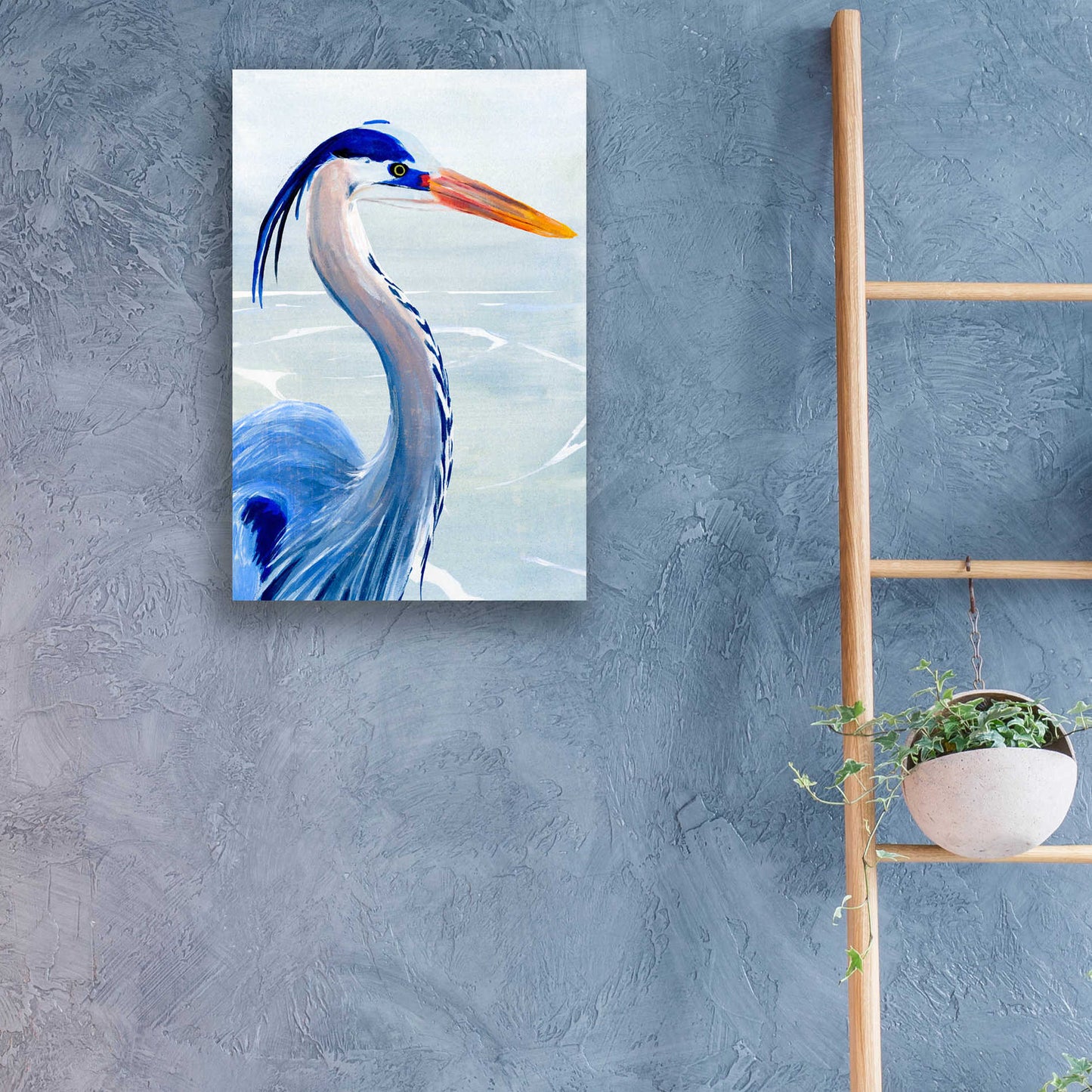 Epic Art 'Great Blue III' by Annie Warren, Acrylic Glass Wall Art,16x24