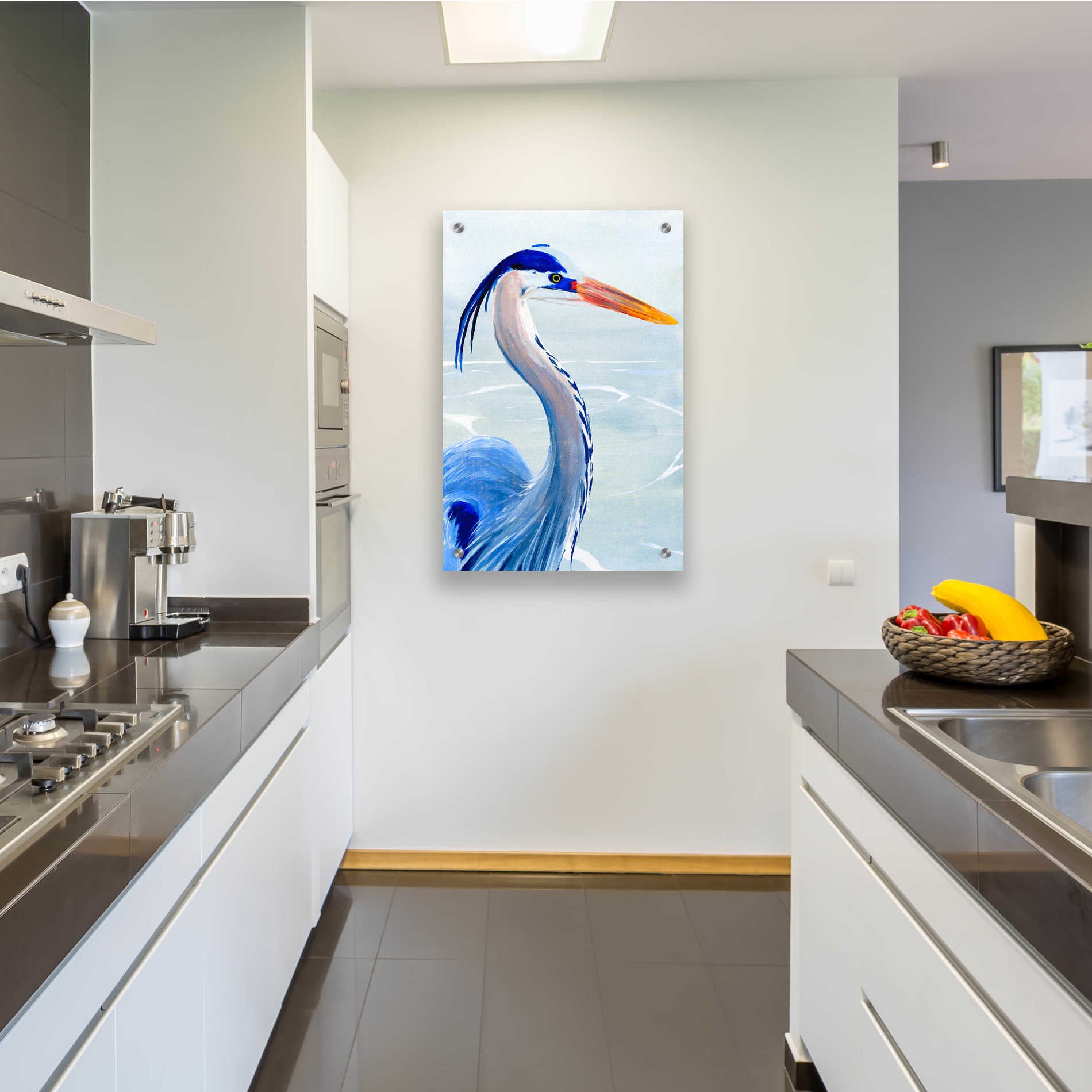 Epic Art 'Great Blue III' by Annie Warren, Acrylic Glass Wall Art,24x36