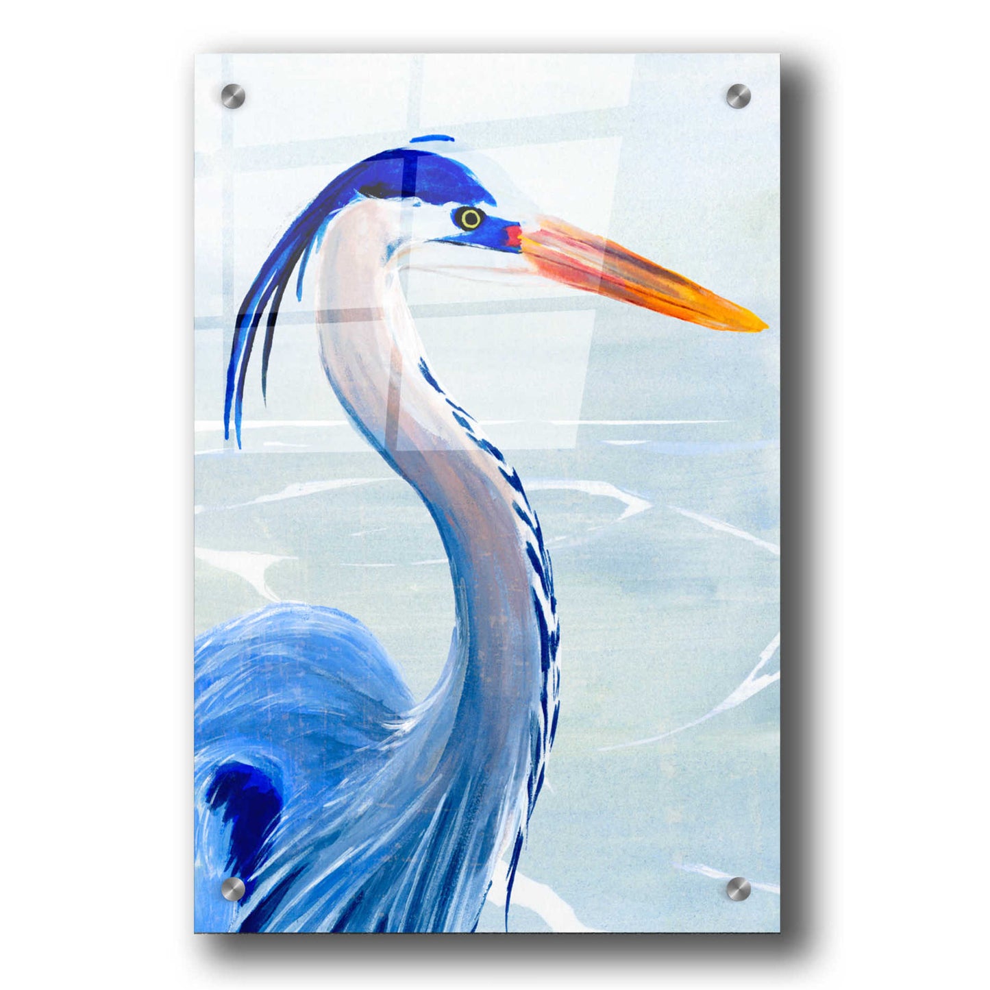 Epic Art 'Great Blue III' by Annie Warren, Acrylic Glass Wall Art,24x36