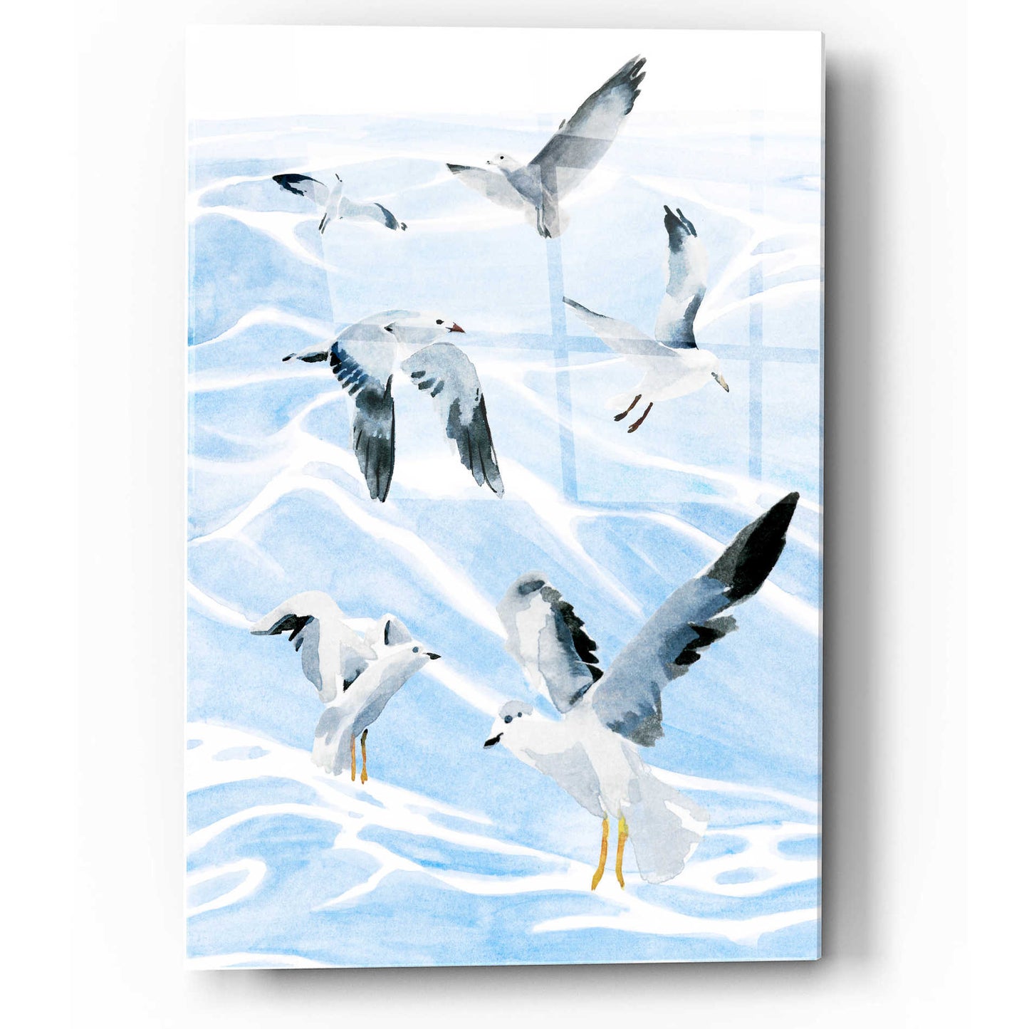 Epic Art 'Seagull Soiree I' by Annie Warren, Acrylic Glass Wall Art,12x16