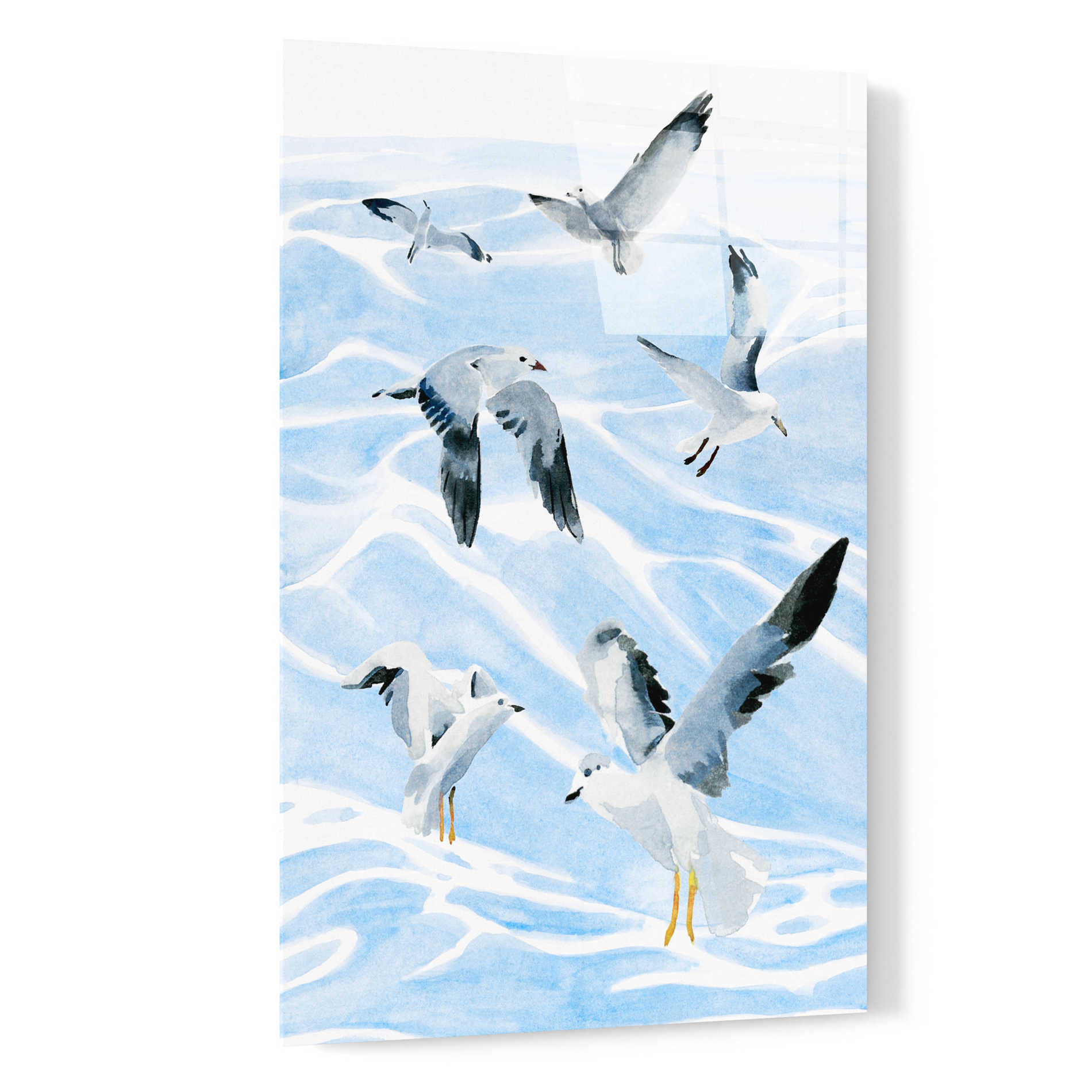 Epic Art 'Seagull Soiree I' by Annie Warren, Acrylic Glass Wall Art,16x24