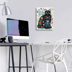Epic Art 'Folksy Feline II' by Annie Warren, Acrylic Glass Wall Art,12x16